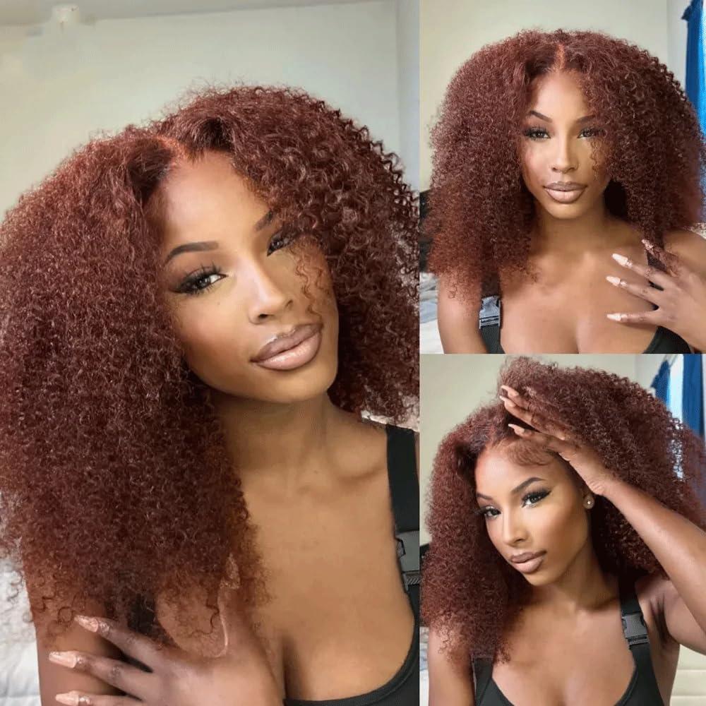 Fridnae Reddish Brown Bundles Copper Curly Wave Human Hair Bundles Copper Red Bundles Human Hair 3 Bundles 10 12 14 Inch Auburn Curly Bundles Human Hair Extensions