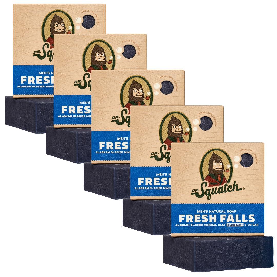 Dr. Squatch Dr. Squatch Men\'s Natural Bar Soap - Fresh Falls 5 Pack - Smell like a Crisp Forest Waterfall