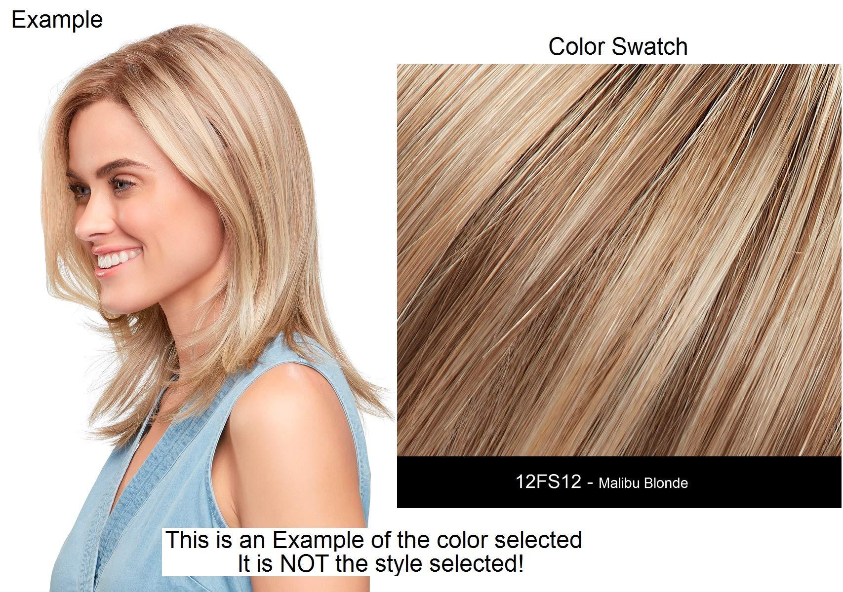 Jon Renau Maxwigs Rita Wig Color 12FS12 Malibu Blonde - Jon Renau Wigs 4\" Short Pixie Average Cap Bold Classic Look Heat Friendly Synthetic Smart Lace Front Monofilament Top Bundle MaxWigs Hairloss Booklet