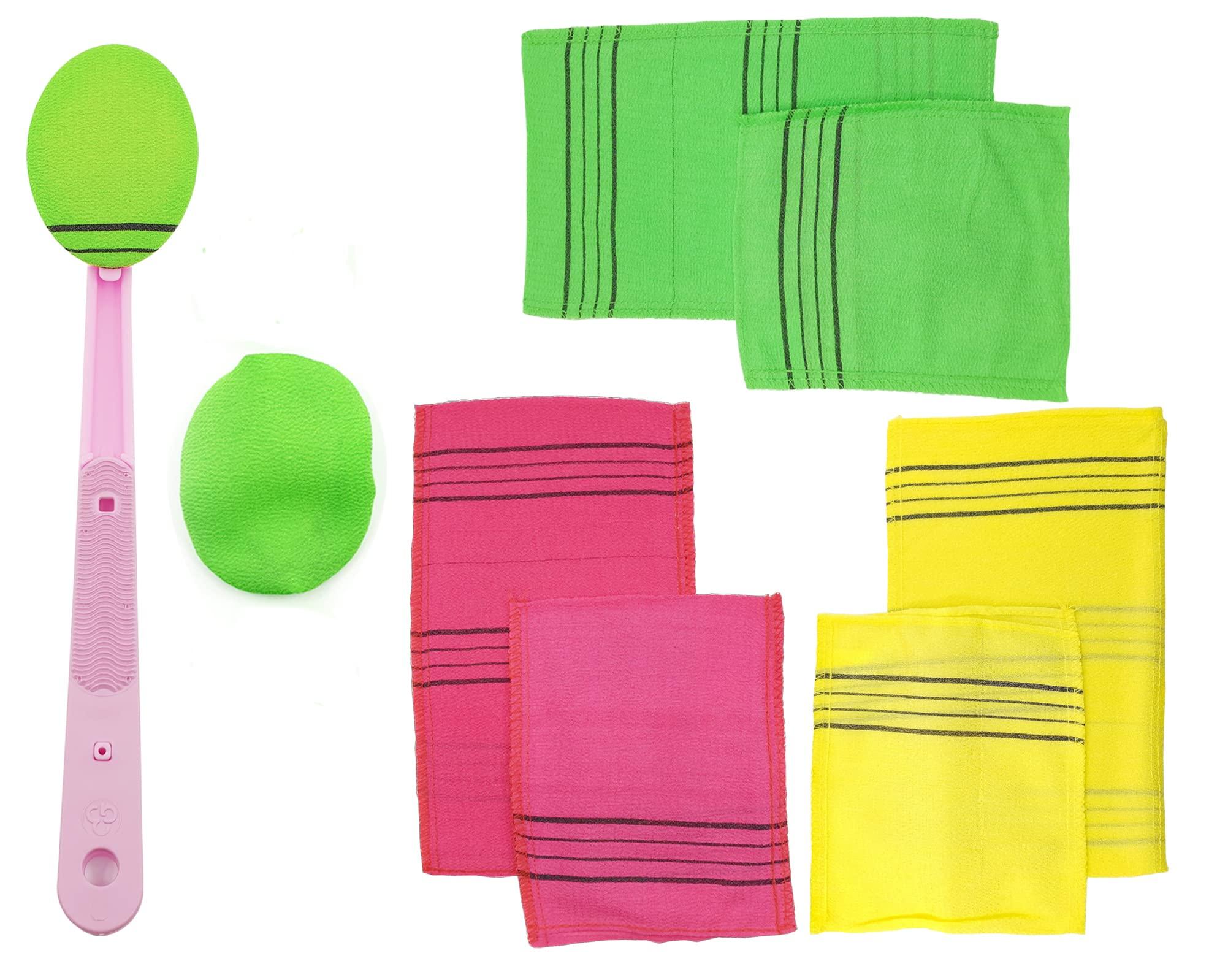 TTAETAOL Korean Exfoliating Bath Washcloth Italy Towel Exfoliating Scrub Bath Mitten (Italy towel set)