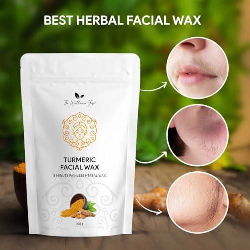 OTAA Turmeric Facial Wax Powder - 5 min Painless Natural Face Hair Removal Waxing Powder - Easy to use at home - No chemicals - No Irritation - No Skin rashes - 100g