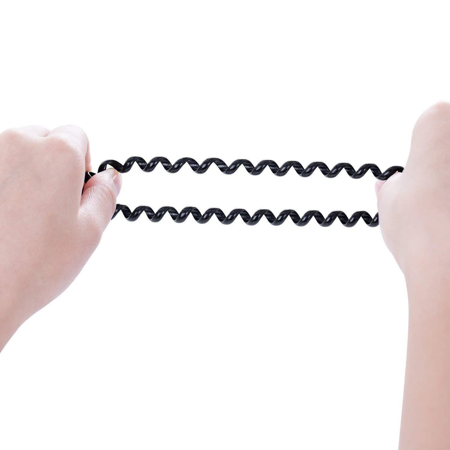 MHU Hair Ties – 20-Pack Black Telephone Cord Wire Hair Bands No Damage Elastics Hair Ring Ponytail Holders for girls and woman