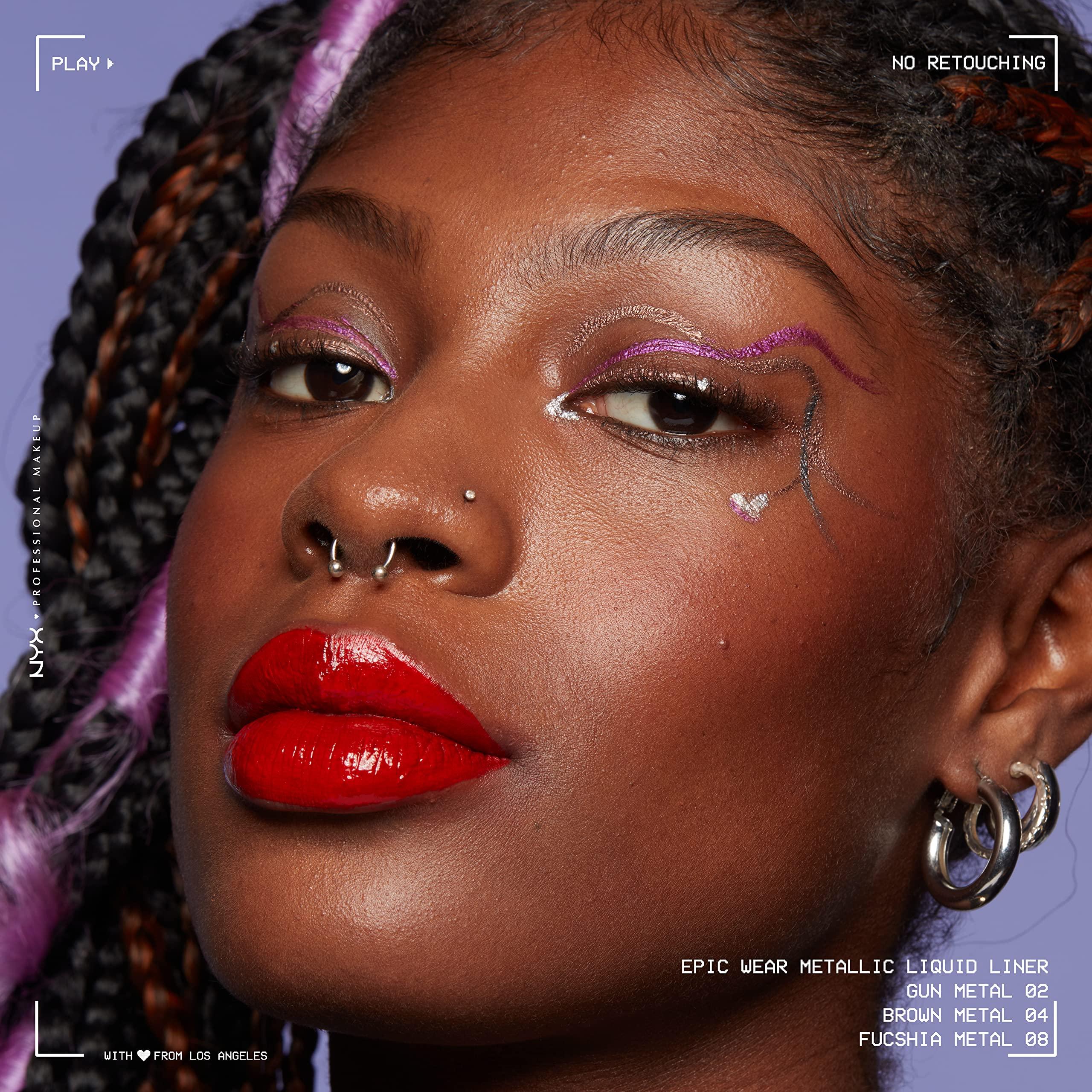 NYX PROFESSIONAL MAKEUP NYX PROFESSIONAL MAKEUP Epic Wear Metallic Liquid Liner, Long-Lasting Waterproof Eyeliner - Brown Metal