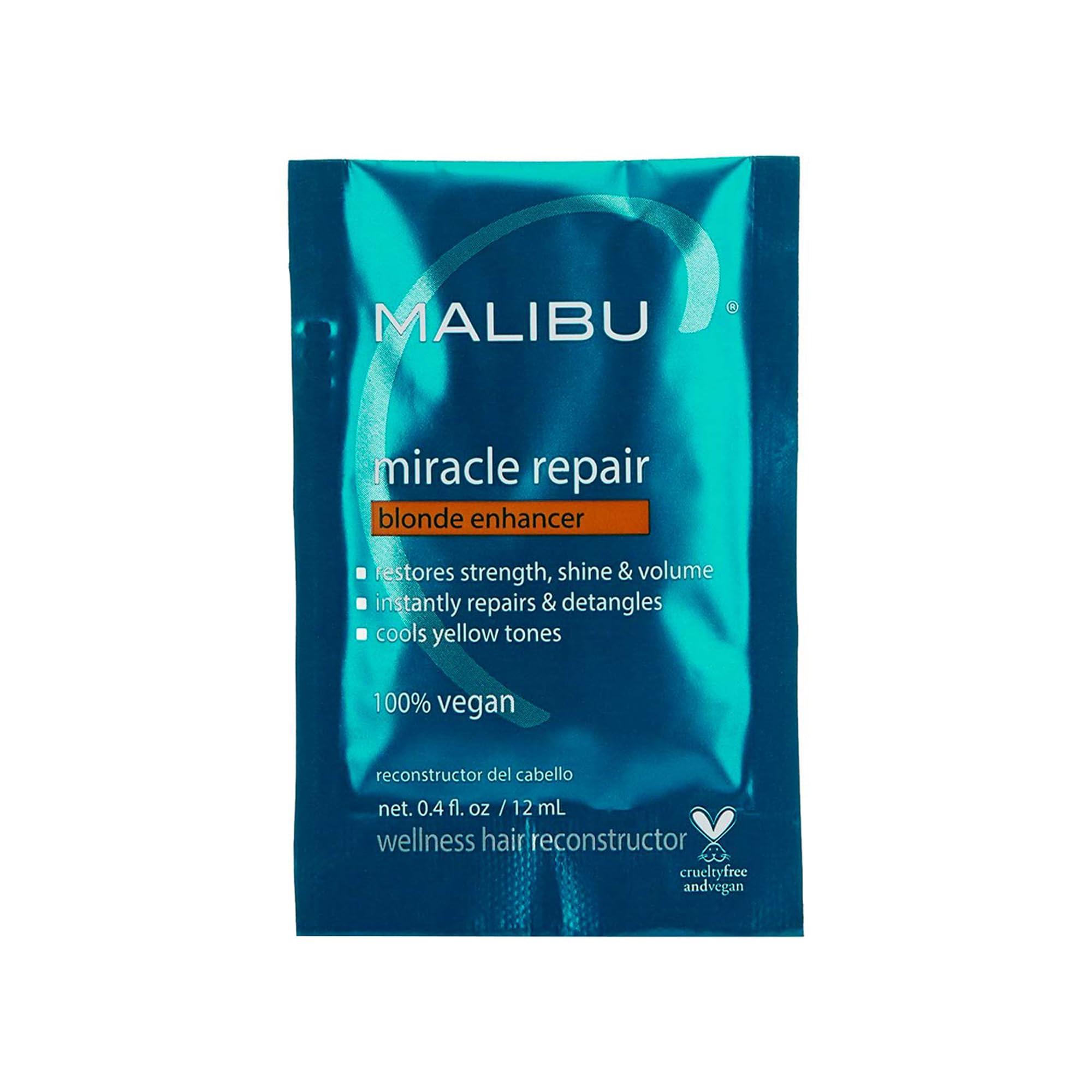 Malibu C Malibu C Miracle Repair Hair Reconstructor, Blonde Enhancer (1 Packet) - Nourishing Hair Repair Treatment for Damaged Blonde Strands - Relieves Hair Discoloration