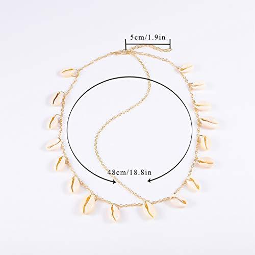 Bomine Bomine Boho Tassel Head Chain Shell Hair Chain Gypsy Headpiece bulk Festival Hair Accessories for Women and Girls (Gold)