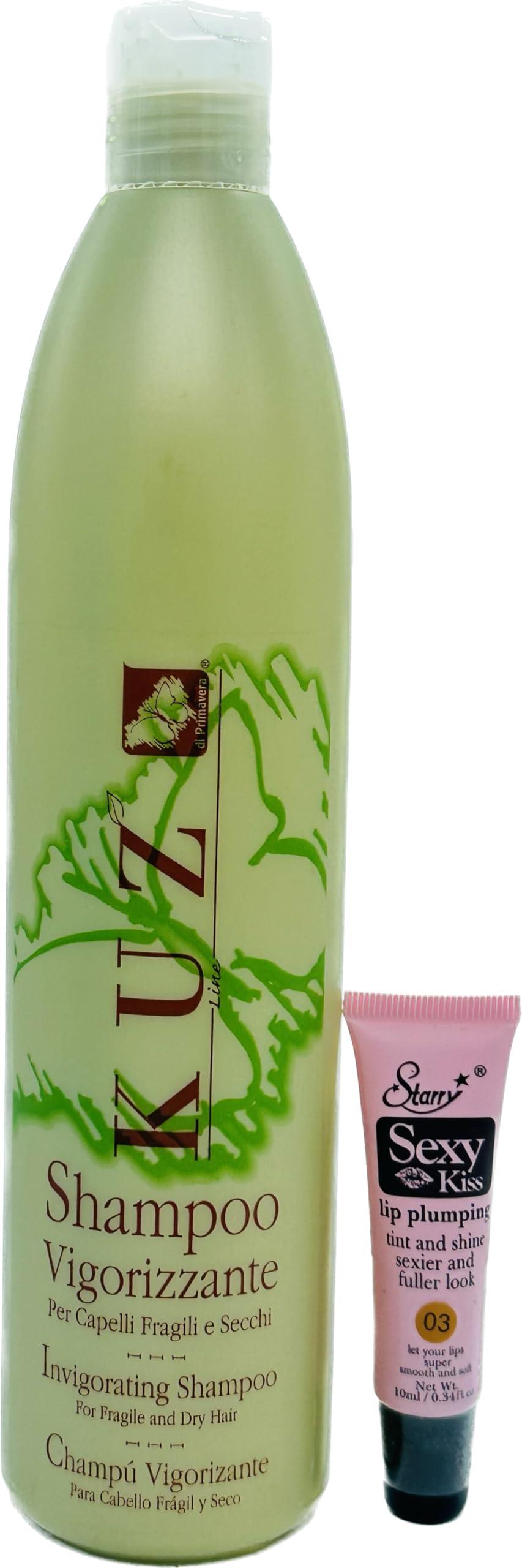 KUz KUz Shampoo Vigorizzante/Invigorating for Fragile and Dry hair 500ml/16.9 Fl Oz- Free Lip Starry Gloss 10 ml