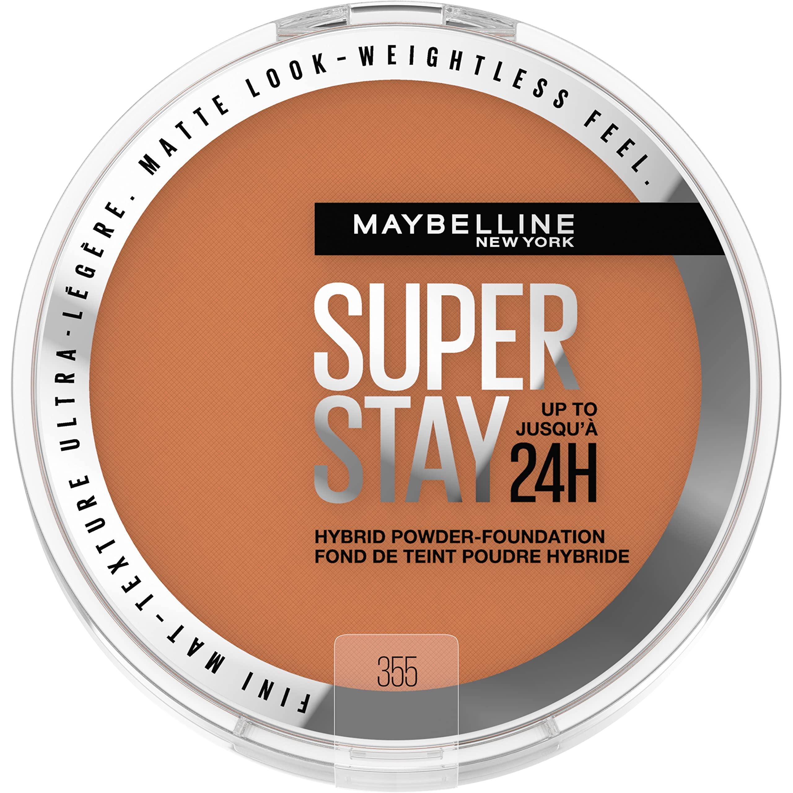 Maybelline New York Maybelline Super Stay Up to 24HR Hybrid Powder-Foundation, Medium-to-Full Coverage Makeup, Matte Finish, 355, 1 Count