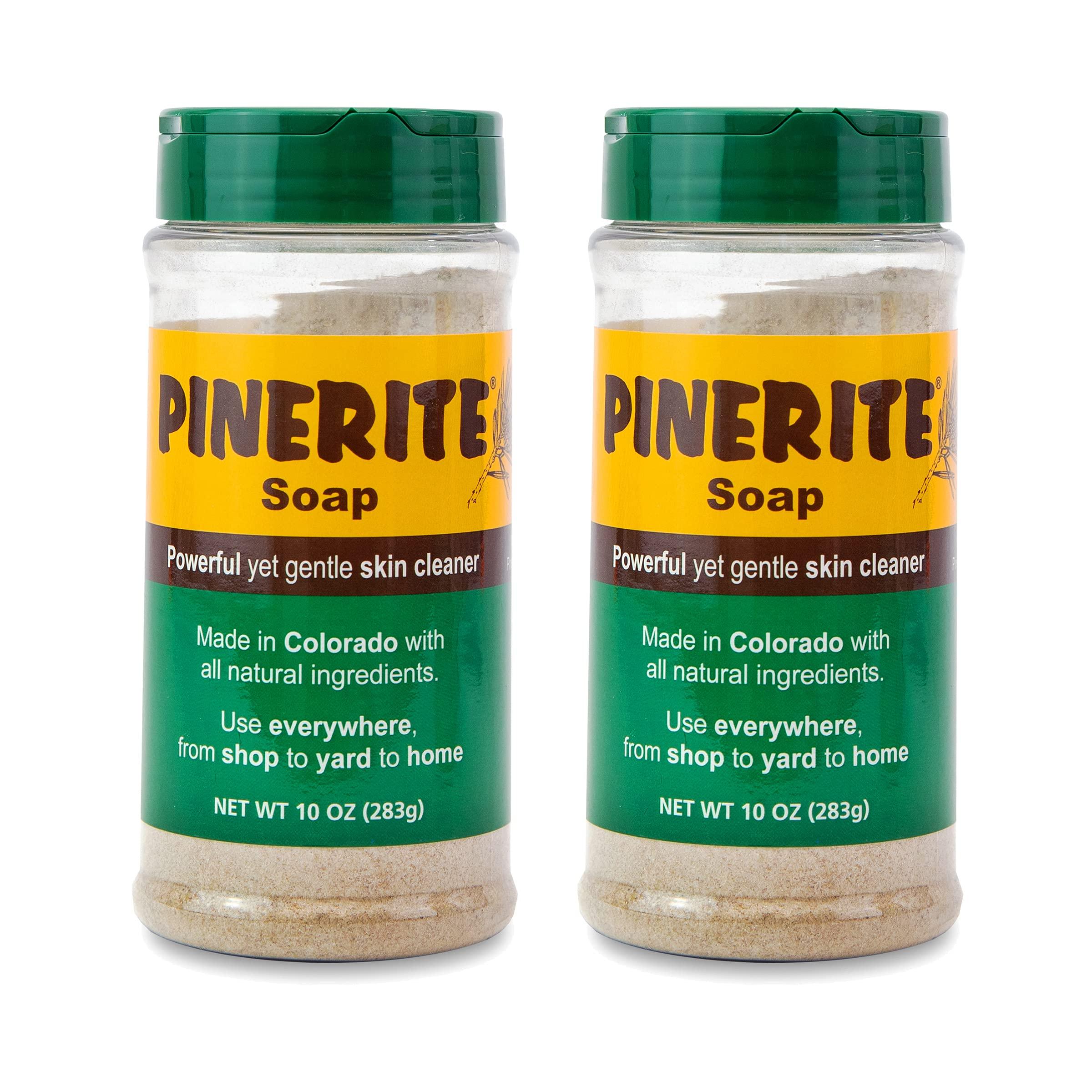Pinerite, Inc. Pinerite, Natural Heavy Duty Hand Soap, Soft Pine Powder, Gentle on Skin and Eco-Friendly, 10 oz. Bottles, Pack of 2