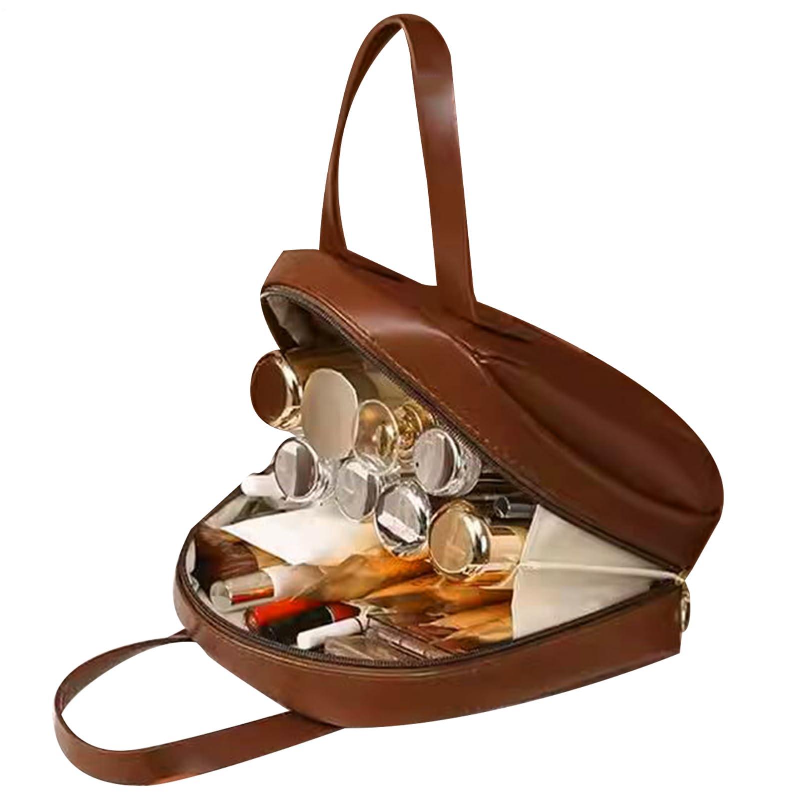 NinthAvenue Basics NinthAvenue Basics Travel Makeup Bag, Cosmetic Bags for Women and Girls, Portable toiletry bag, PU Leather Waterproof Cosmetic cosmetic travel bag, for Jewelry, Concealer, Lipstick(Brown), PN5WIOCNSN63VKKVSK