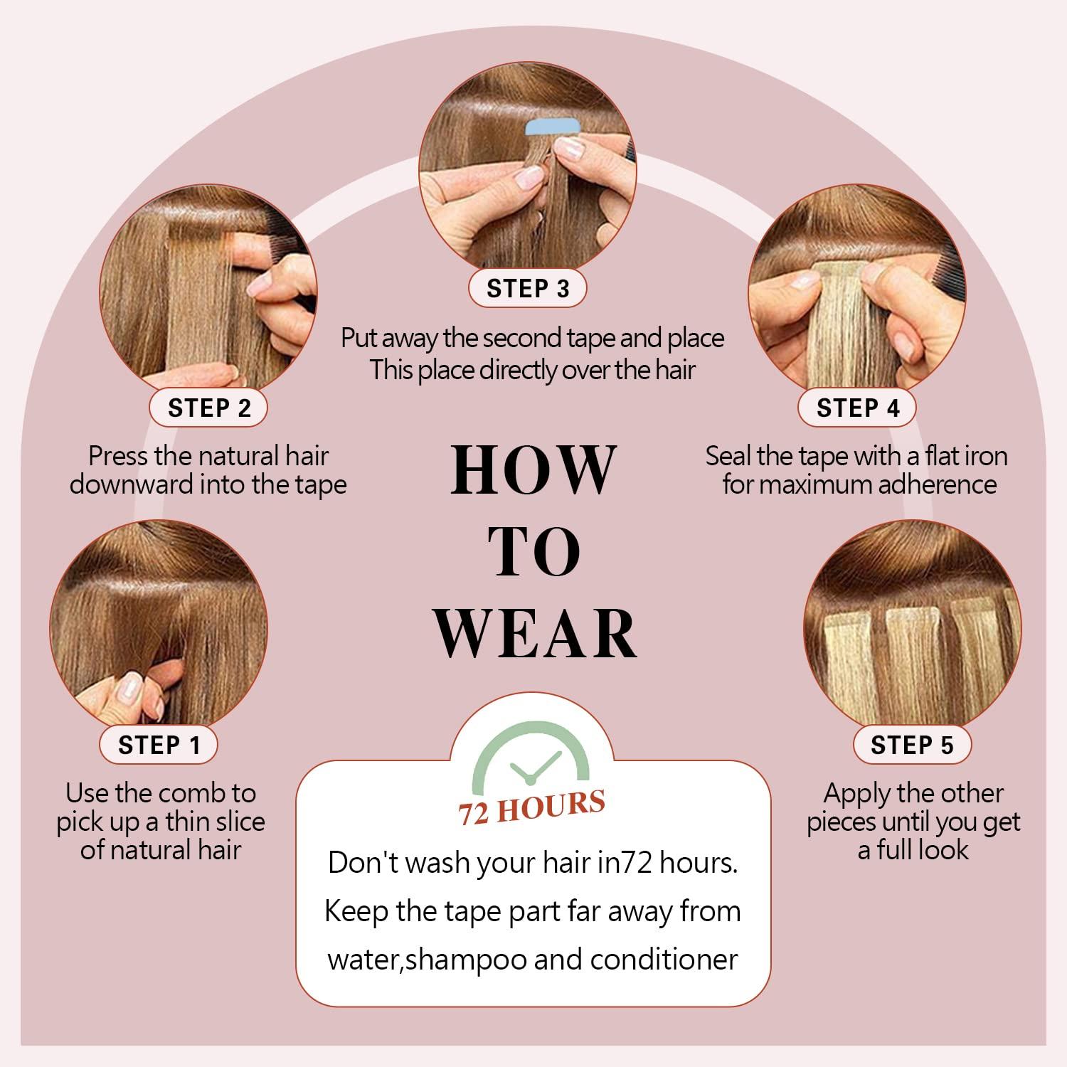 Sunya Sunya Tape in Hair Extensions Human Hair Burgundy 16 Inch Wine Red Tape in Real Human Hair #99j Seamless Skin Weft Tape in Hair Extensions #Burgundy 40g 20Pcs/Pack