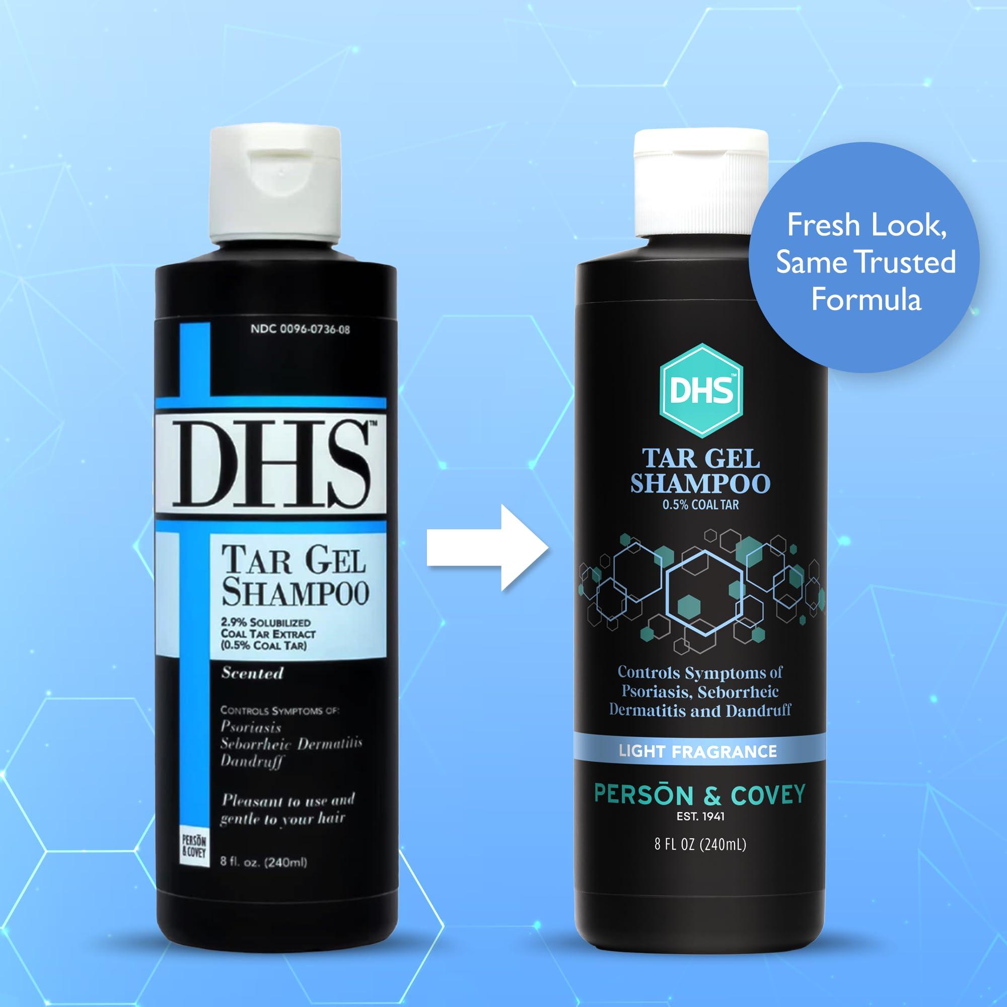 DHS DHS Person & Covey T Gel Shampoo - Anti Dandruff Shampoo, Mildly Scented Psoriasis Shampoo - 8 Fl. Oz. - Refined Coal Tar Gel Formula, Scalp Psoriasis Shampoo, Deep Cleansing Rich Lather