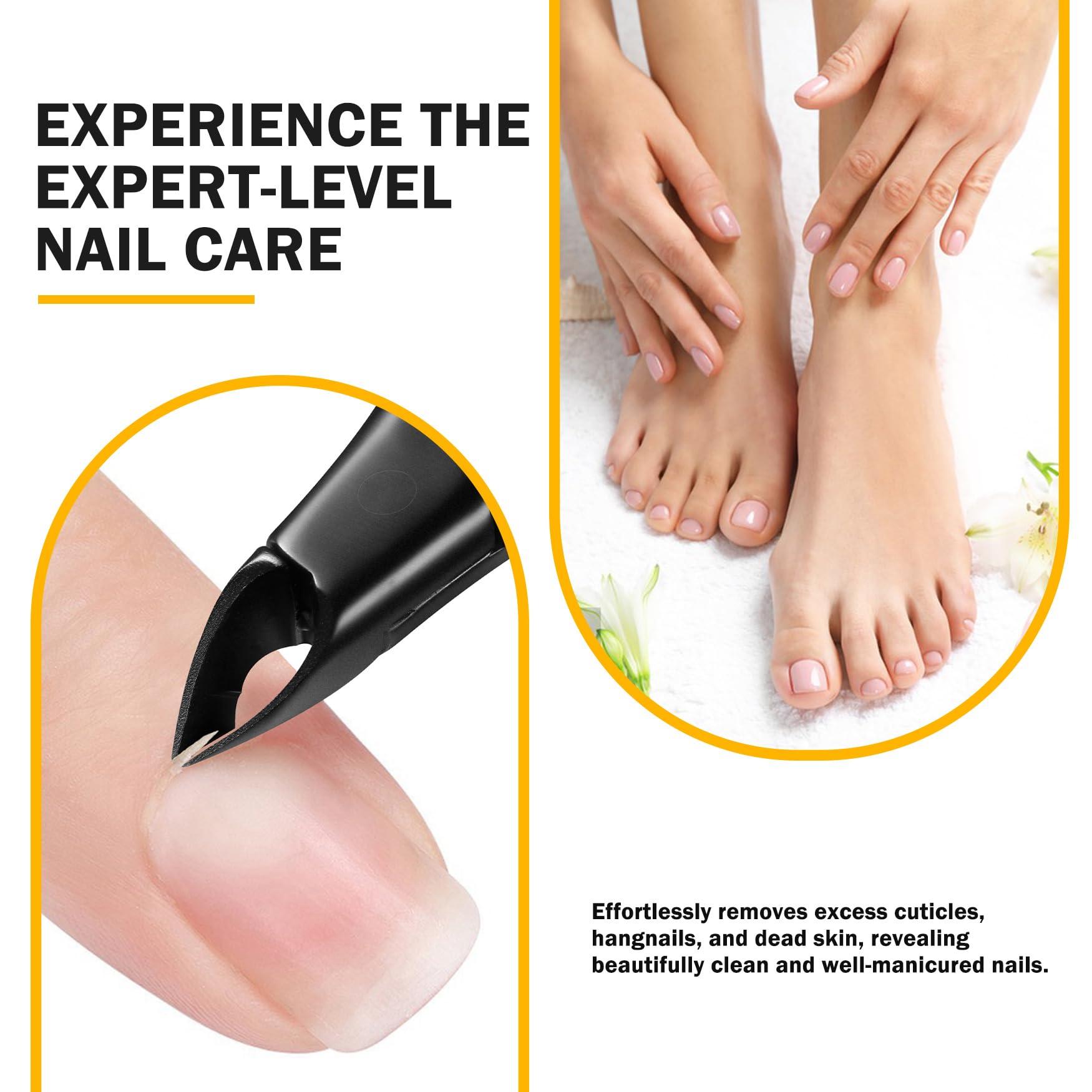 BEZOX BEZOX Cuticle Trimmer for Salon-Worthy Nails - Professional Half Jaw (5 mm) Cuticle Clippers with Anti-slip Silicon Handle, Precision Cuticle Cutters Premium Manicure Tool - Dark