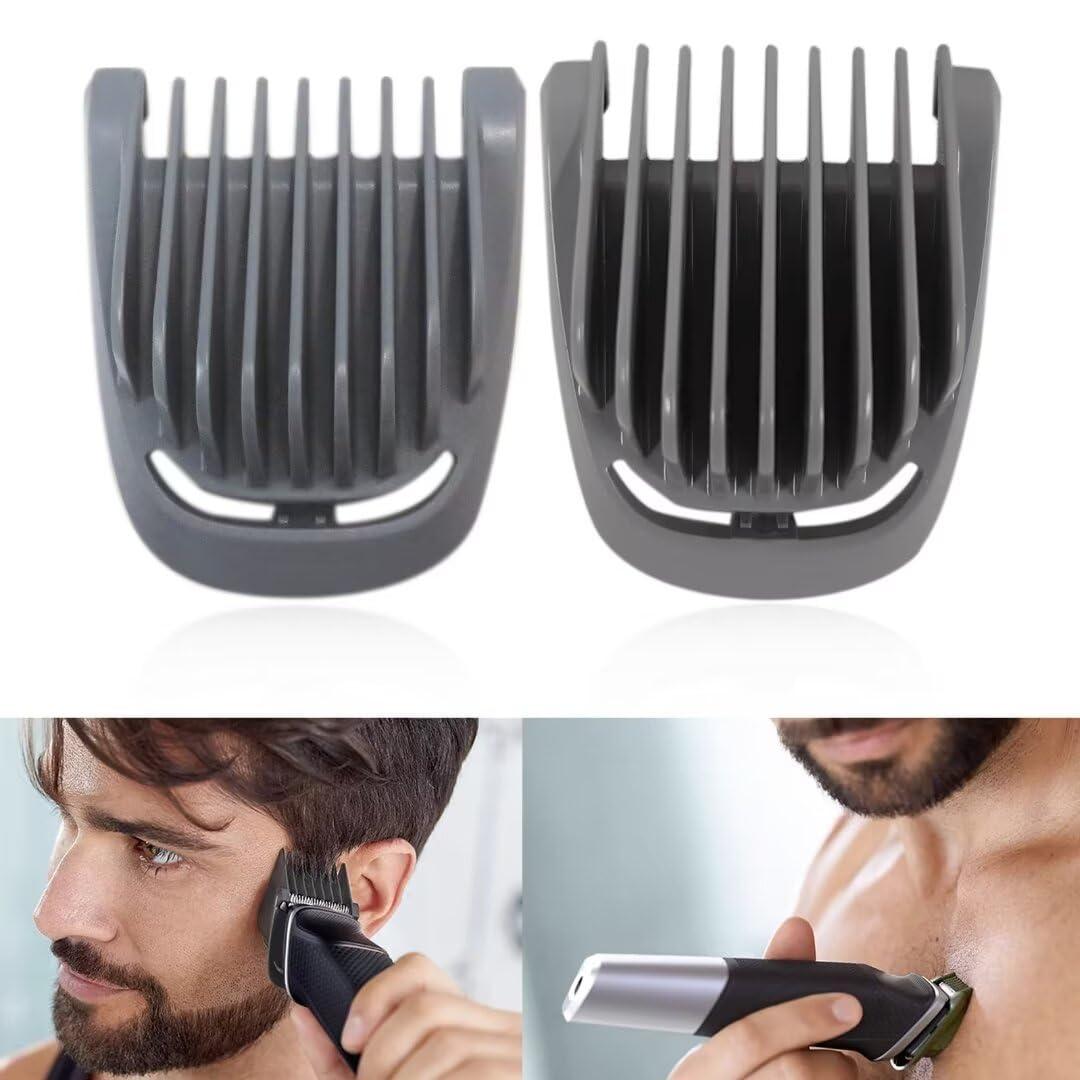 USonline911 Multigroom Trimmer Beard Stubble Guide Combs Guards 1mm + 2mm Compatible for Philips Norelco