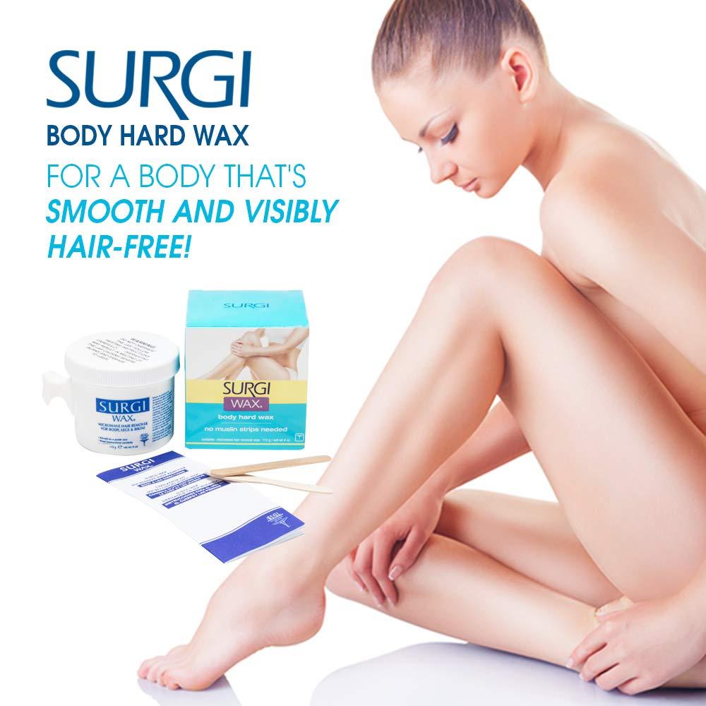 SURGI WAX Surgi-wax Microwave Hair Removal Hard Wax for Body, 4-Ounce Boxes (Pack of 2)