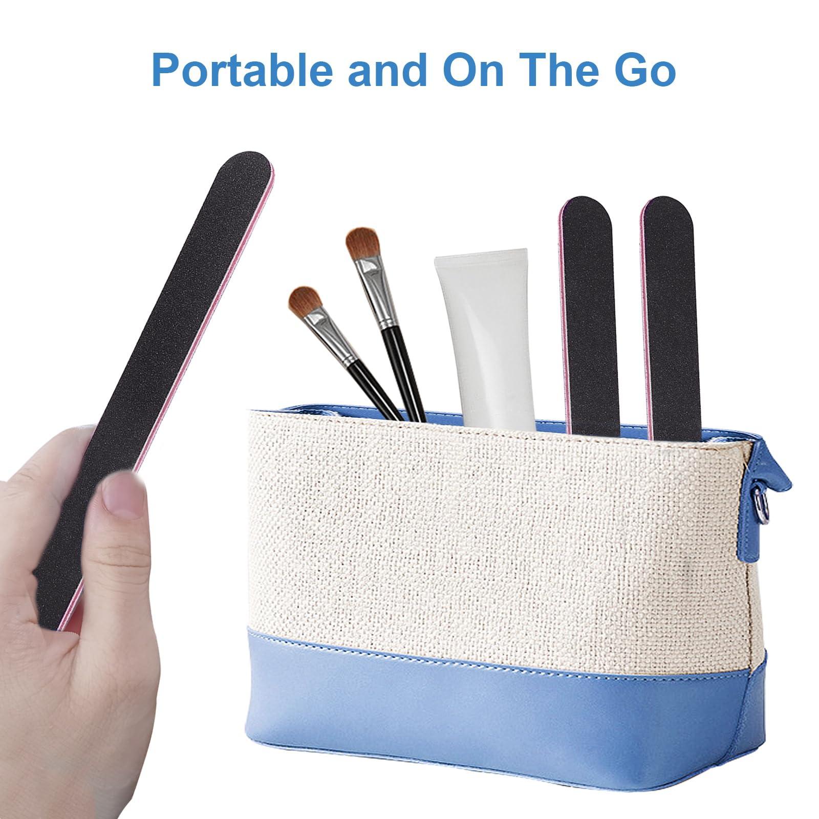 AhaTopia Nail Files Bulk (100 Pack), Professional Emery Board 100/180 Grit Nail File Double Sided Emory for Natural and Acrylic Nails Fingernail Files for Gel Nail Reusable Manicure Disposable Pedicure Black