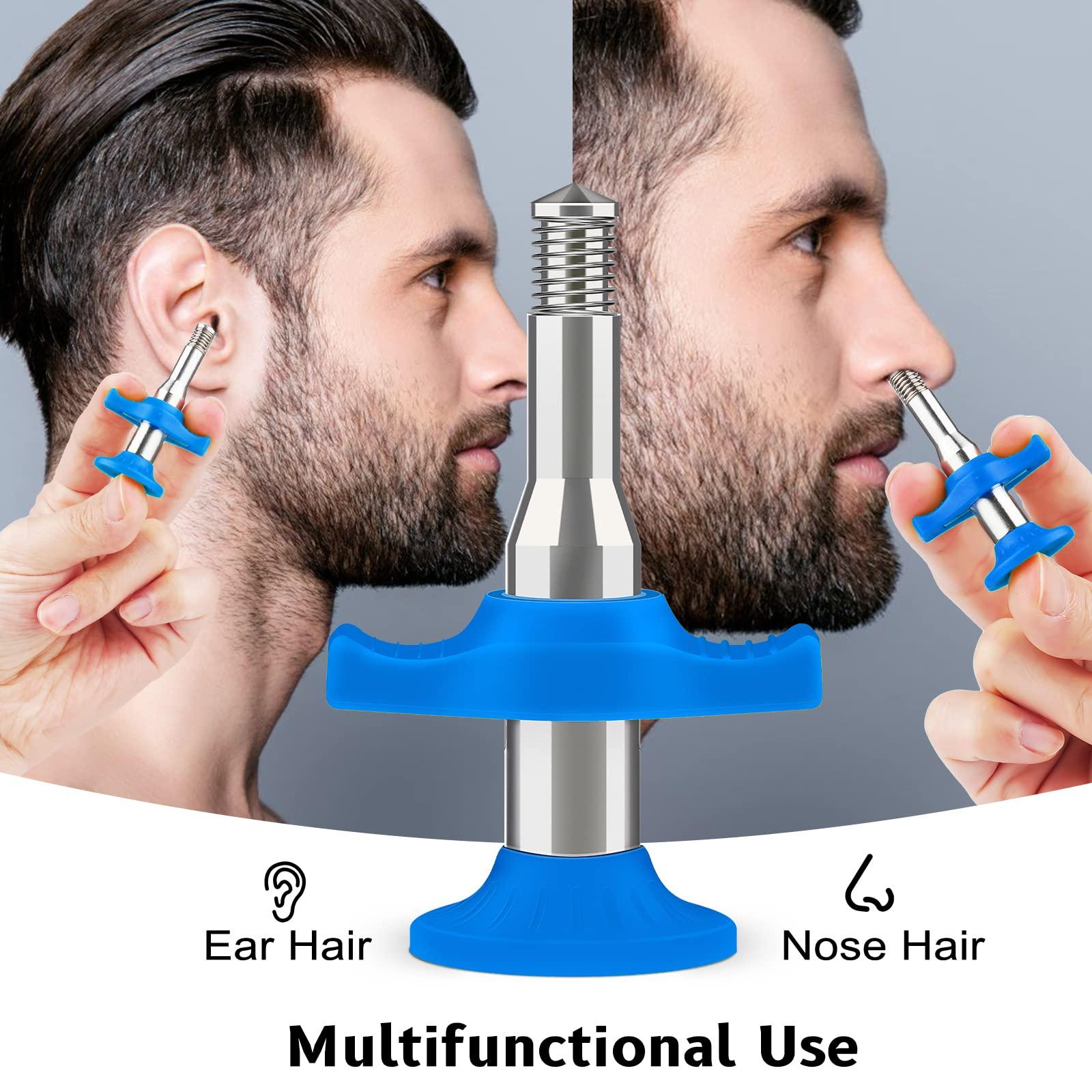 Esznuoky Esznuoky Nose Hair Ear Hair Removal, Upgraded Manual Hair Trimmer for Men&Women, Stainless Steel Hair Remover Waxing Kit(Blue)
