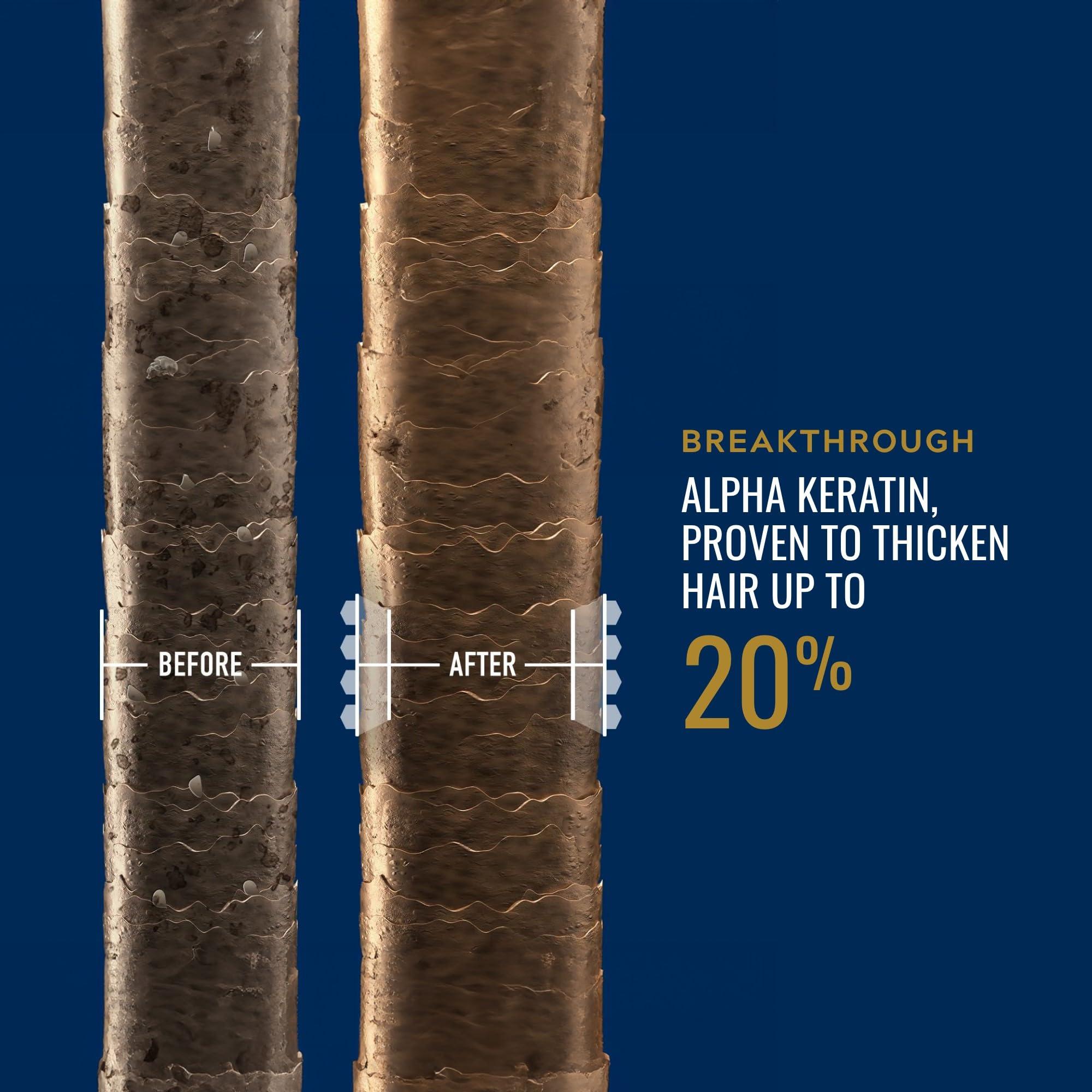 Just for Men Just for Men Control GX + THK Thickening Shampoo and Conditioner with Grey Reduction, Shampoo for Thinning Hair with Alpha Keratin, Thickens Hair Up to 20%, Works with Every Hair Texture, 4 oz