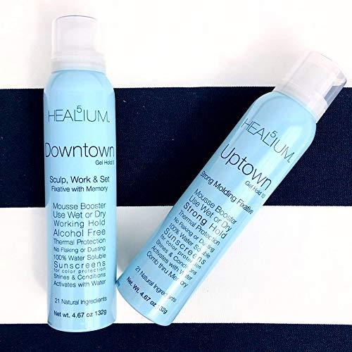 Healium Hair Downtown Gel by Healium Hair 4.67 oz - Color Lock Sunscreen Shield Humidity Control Silk Shine Enhancing Technology – Flexible Hold Product for Men, Women, Curly, Frizzy, Fine, Thin Textures