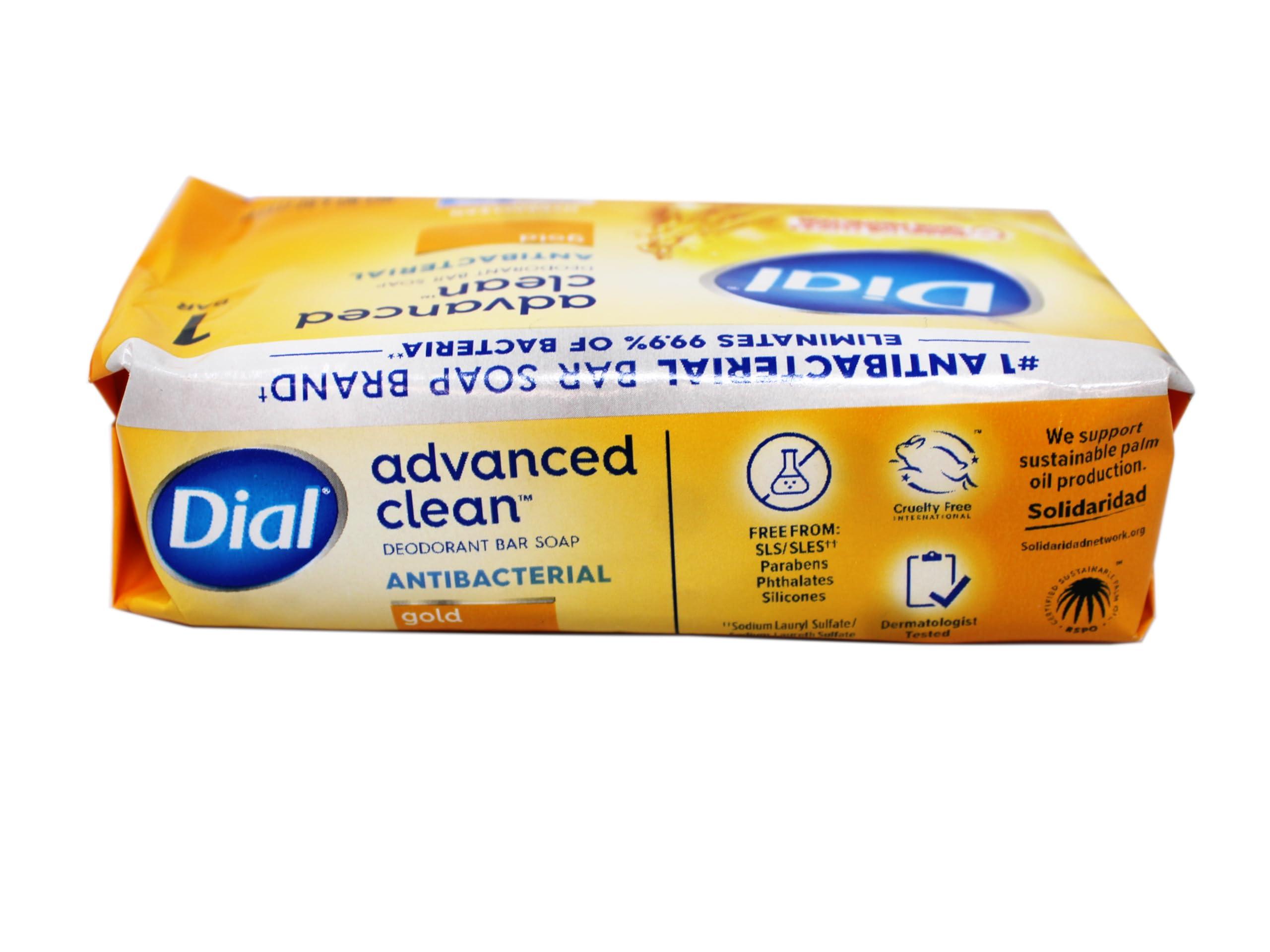 Dial Dial Advanced Clean Antibacterial Deodorant Bar Soap, Gold Scent, 4 Oz., 36 Bars/Box (00052336926172)