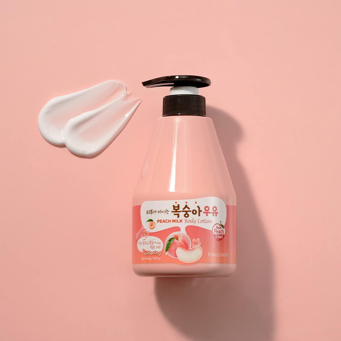 WELCOS WELCOS KWAILNARA Peach Milk Body Lotion  Korean Body Lotion for Smooth & Soft Skin 560 g / 19.75 Fl. Oz
