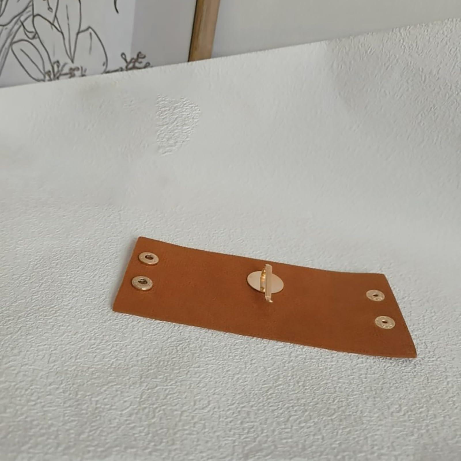 LJJCSFF 2PCS Leather Hair Cuff Hair Glove Wrap Motorcycle Ponytail Holders Leather Hair Wraps Hair Ties Ponytail Wrap Hair Accessories Brown