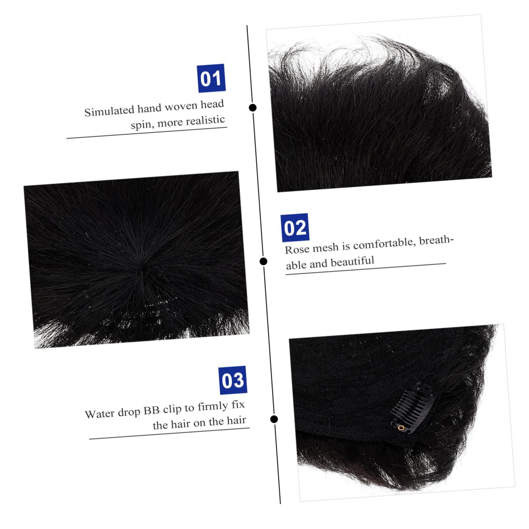 FOYTOKI FOYTOKI Fake Hair Tupe for Men Human Hair Extension Fashionable Bald Replacement Wig Piece