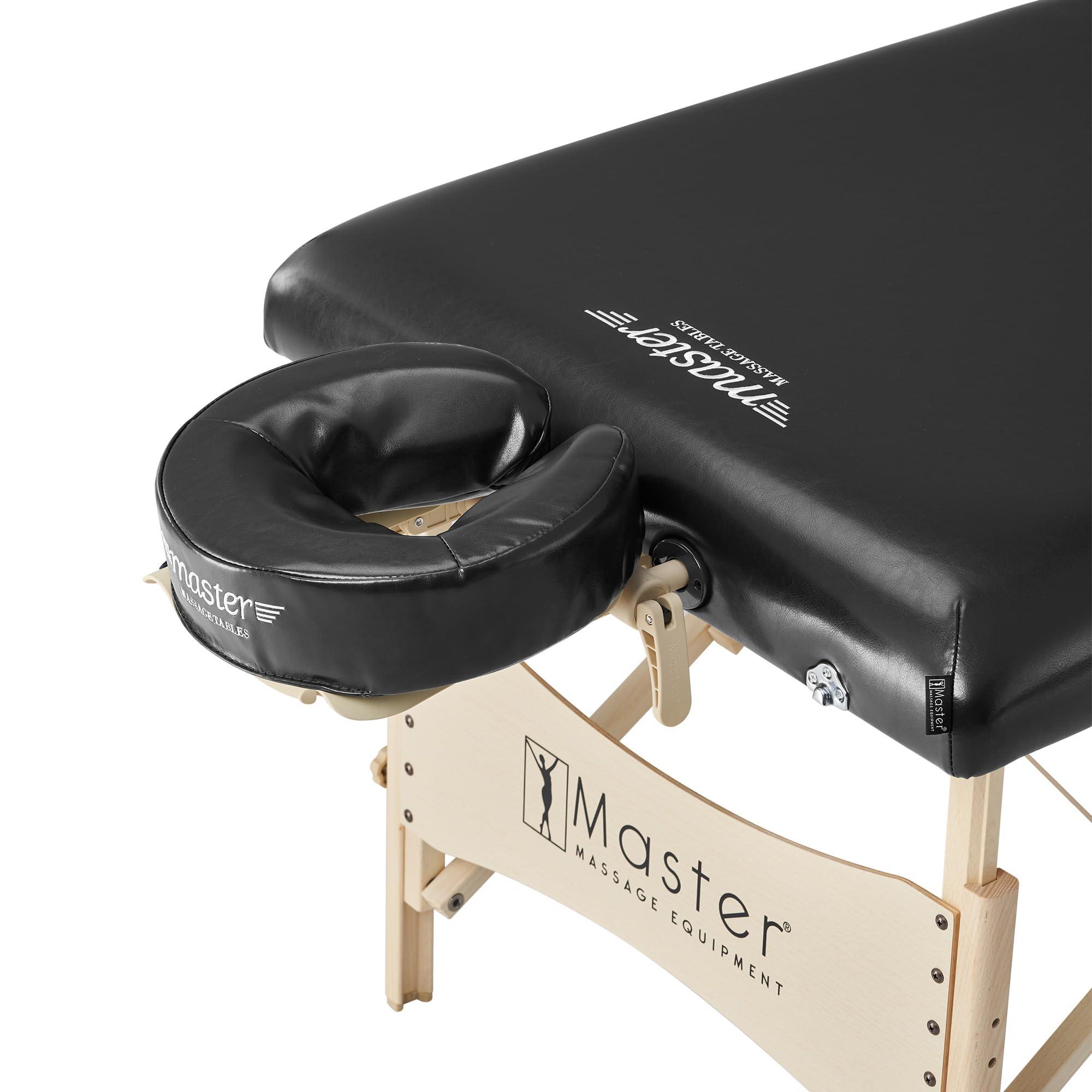 Master Massage Master Massage 30" Balboa Massage Table Beauty Bed Package with Extra Music Master Universal/Cresenct Sound Face Cradle Cushion - Black