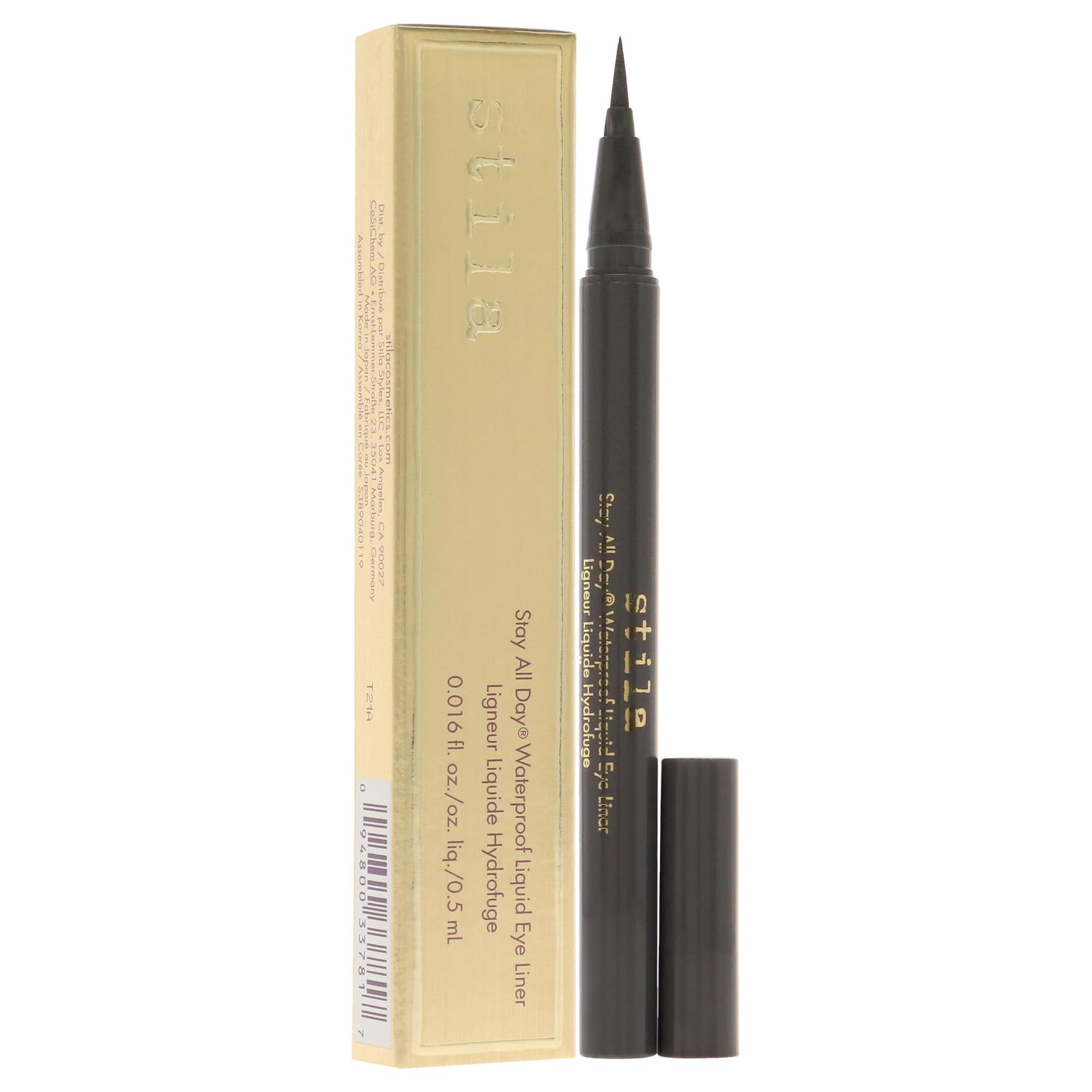 stila stila Waterproof Liquid Eye Liner, Stay All Day Makeup with Fine Brush Tip | Lasting Satin Finish, Smudge-Proof & Transfer-Resistant