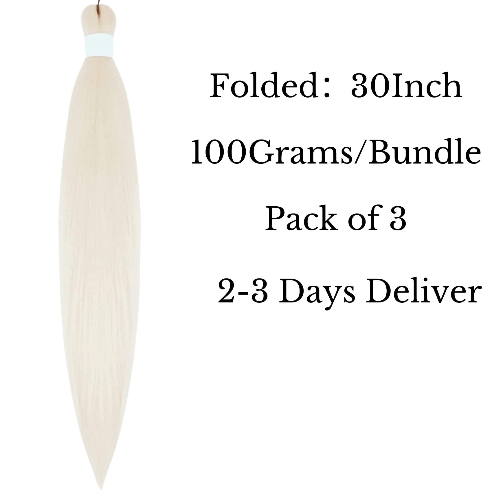 Leticia Leticia Blonde White 30 Inch Braiding Hair Prestretched Braiding Hair Extensions