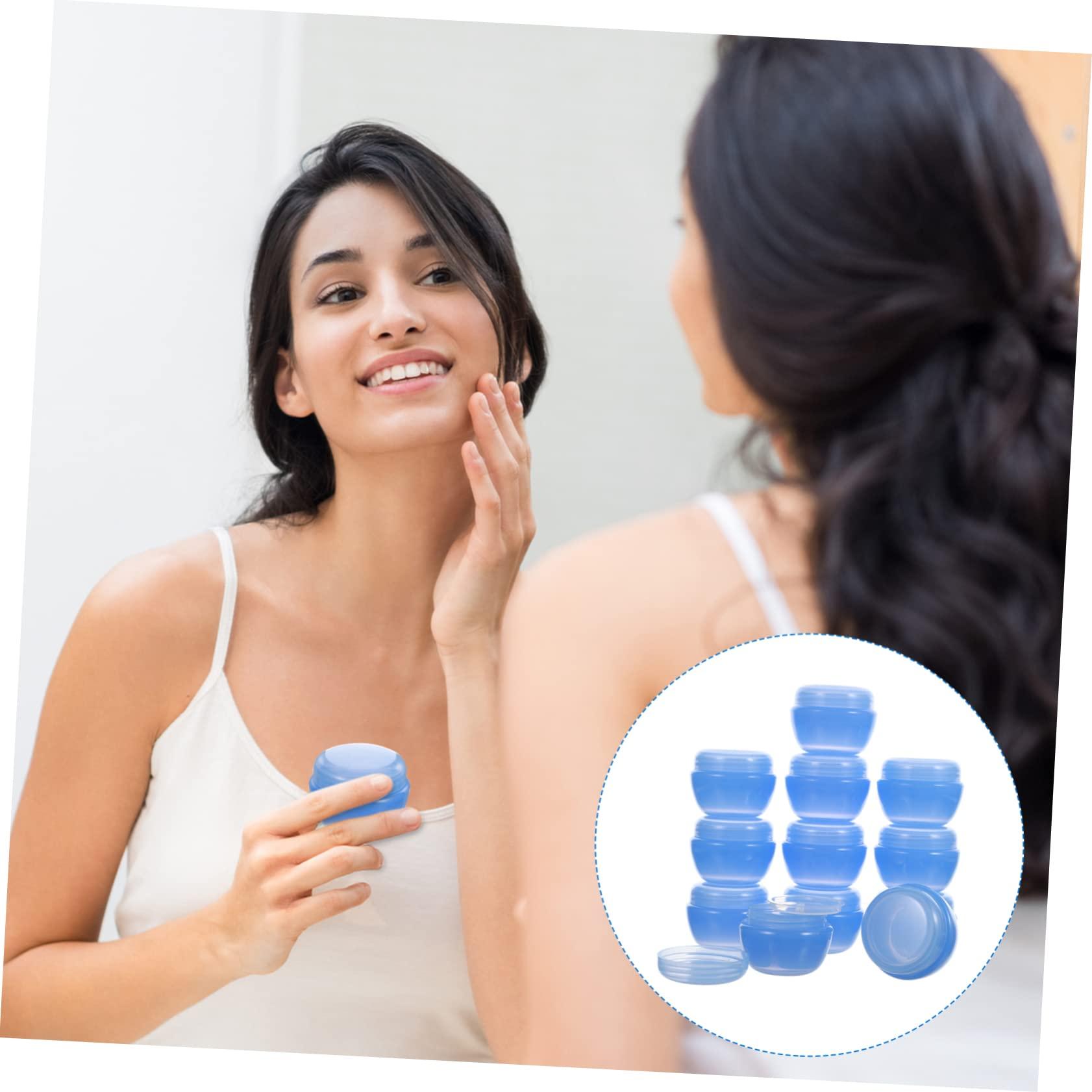 CANIGHT CANIGHT 12pcs Plastic Cream & Milk Box Cream Jars with Lids Cosmetic Cream Containers Platic Round Pot Jars Containers with Lids Makeup Containers Creme Makeup Cosmetic Containers Blue