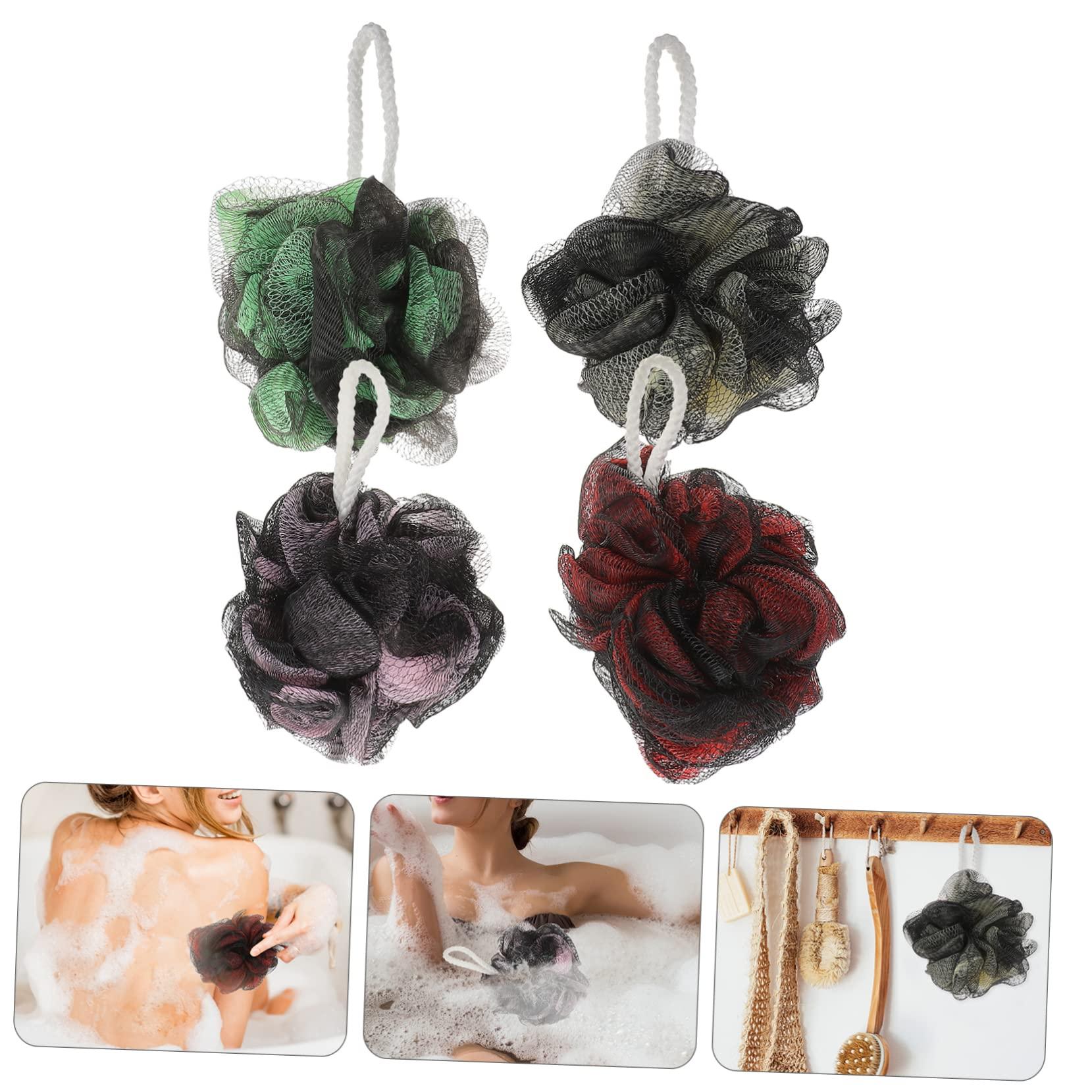 Healeved Healeved 4pcs Foaming Net Loofah Bath Sponges Shower Sponges Loofah Exfoliating Body Inflatable Bathtub Foaming Bathing Sponges Extra Bath Mat Bathroom Liquid Bath Bath Net Rugs or