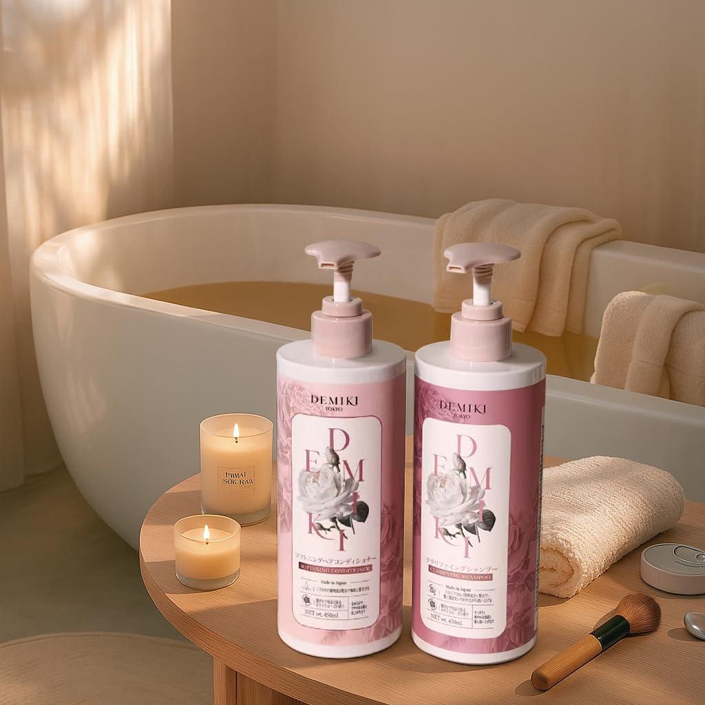 DEMIKI DEMIKI Japanese Shampoo for Women | Anti Dandruff Shampoo Sulfate Free for Oily Hair | Dye & Paraben Free | Organic Rose Scent | Clarifying, Moisturizing, Refreshing Natural Hair Care,16oz