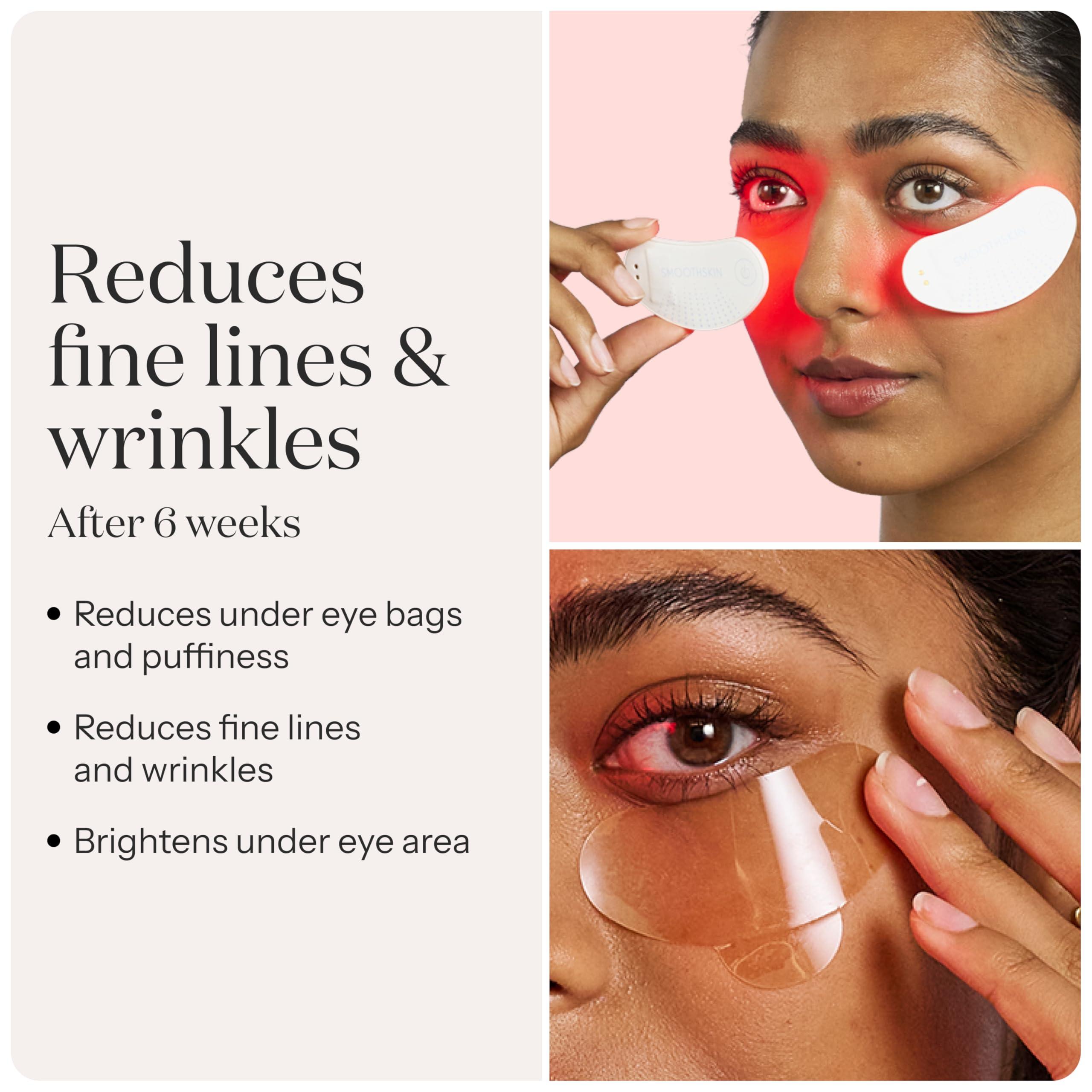 SMOOTHSKIN SmoothSkin Under-Eye Red Light Therapy Device, LED Eye Patches with 24 Hydrocolloids, for Dark Circles, Wrinkles & Puffiness