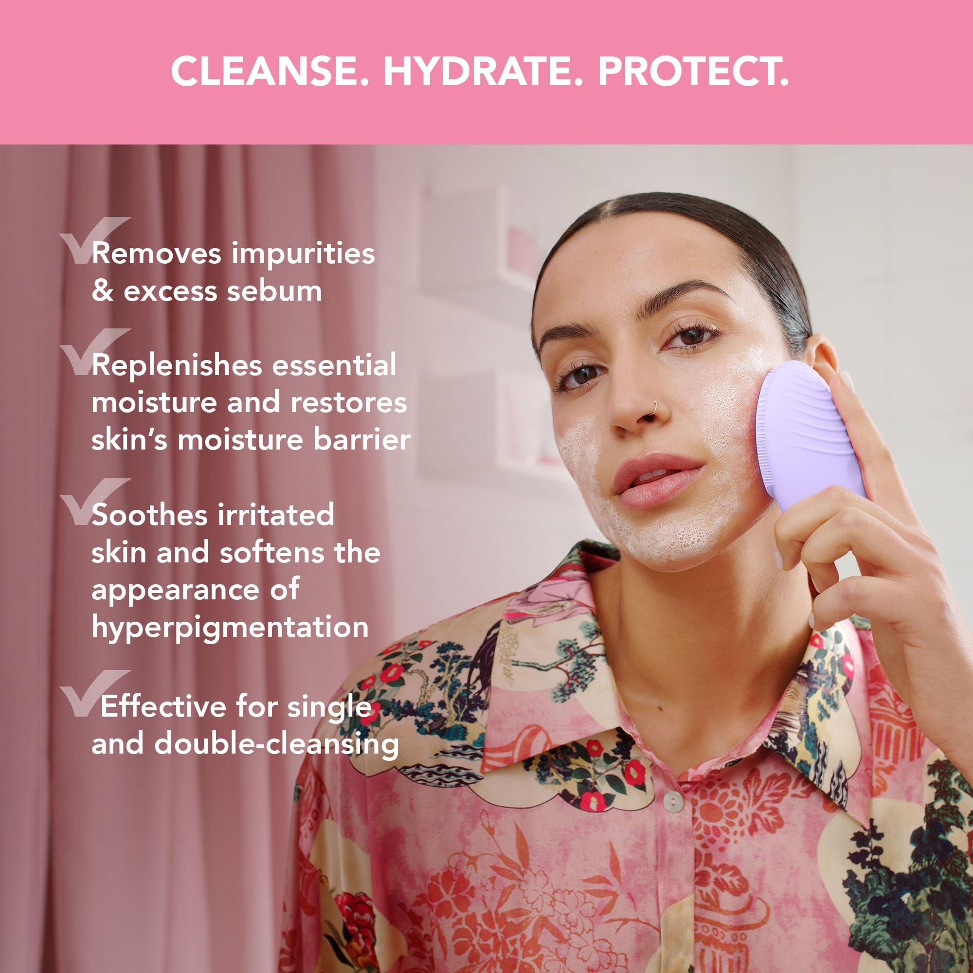 FOREO FOREO Deep & Gentle LUNA 4 Sensitive Bundle - Facial Cleansing Brush for Sensitive Skin + LUNA Micro-Foam Face Cleanser 2.0, 3.4 oz - Deep Cleansing and Firming Silicone Face Massager Beauty Set