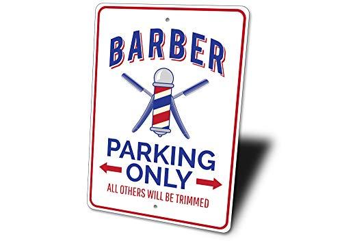 Lizton Sign Shop Barber Parking Sign, Barber Sign, Barber Sign, Barber Decor, Barber Shop Sign, Barber Pole Sign, Barber Aluminum Sign - 12" x 18"
