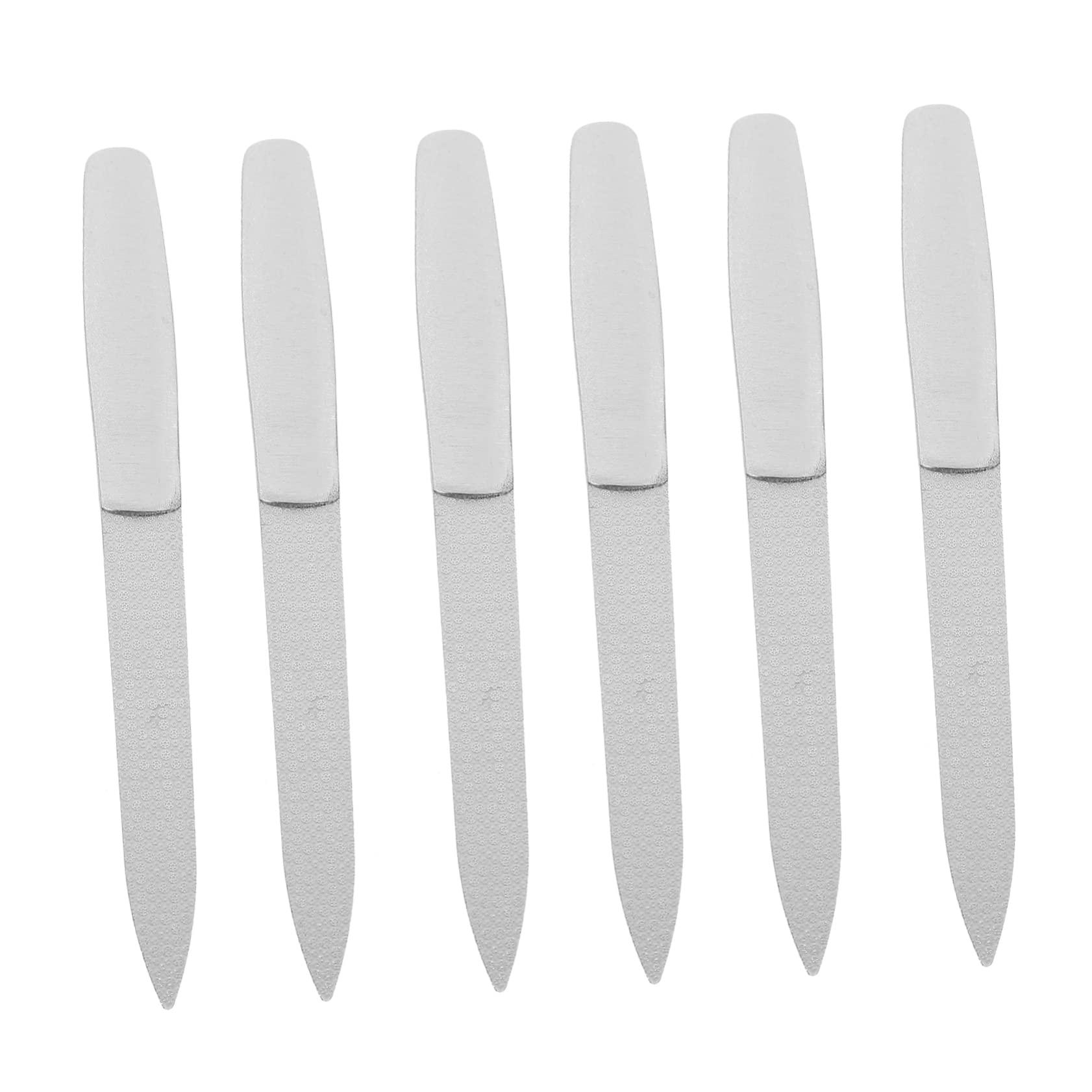 Healeved Healeved 6PCS Stainless Steel Nail Files for Manicure Double-Sided Nail Buffers Nail Art Tools Metal Nail File for Home Office Travel