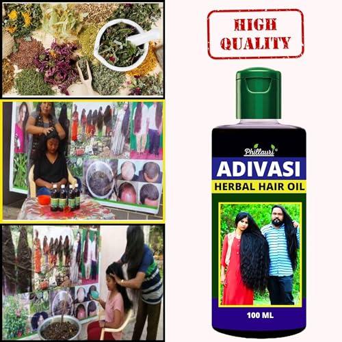 Phillauri Original Adivasi Herbal Hair Oil - 2 Pack for Hair Growth and Hair Fall Control, with 101 Rare Herbs, Unscented, 6.76 Fl Oz each, Unisex