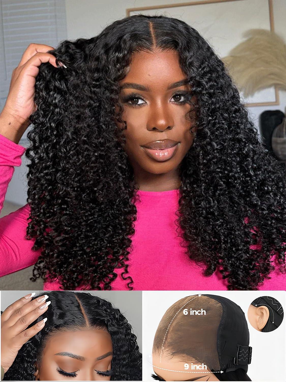 ISEE ISEE Hair Wear And Go Glueless Wig Human Hair M Cap 9x6 Water Wave Wig Pre Cut HD Lace 180% Density Deep Curly Lace Front Wig Human Hair Pre Plucked For Beginners 3 Second To Wear Glueless Wig 24 Inch