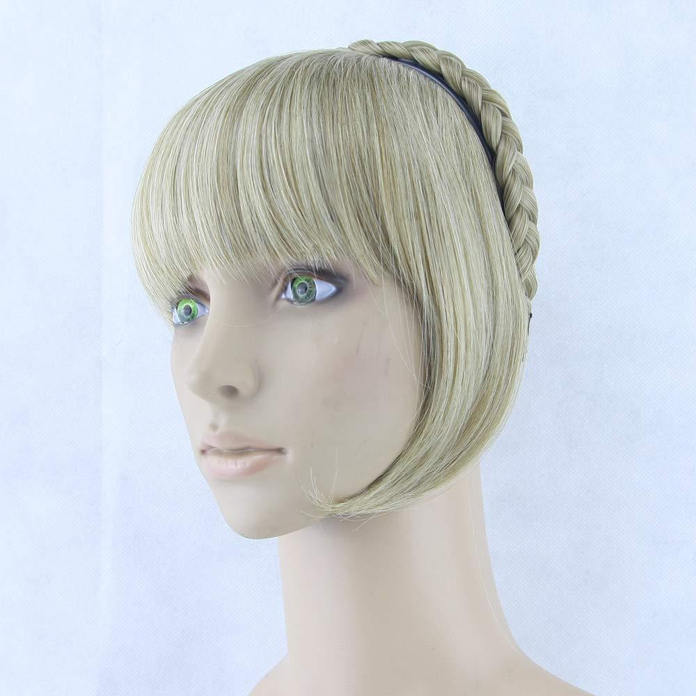 Aonmg Aonmg 8 Colors Synthetic Hair Fringe Black Blonde HAir fake bangs With Braided Hair Clip Hairpieces Accessories 4/27HL 6inches