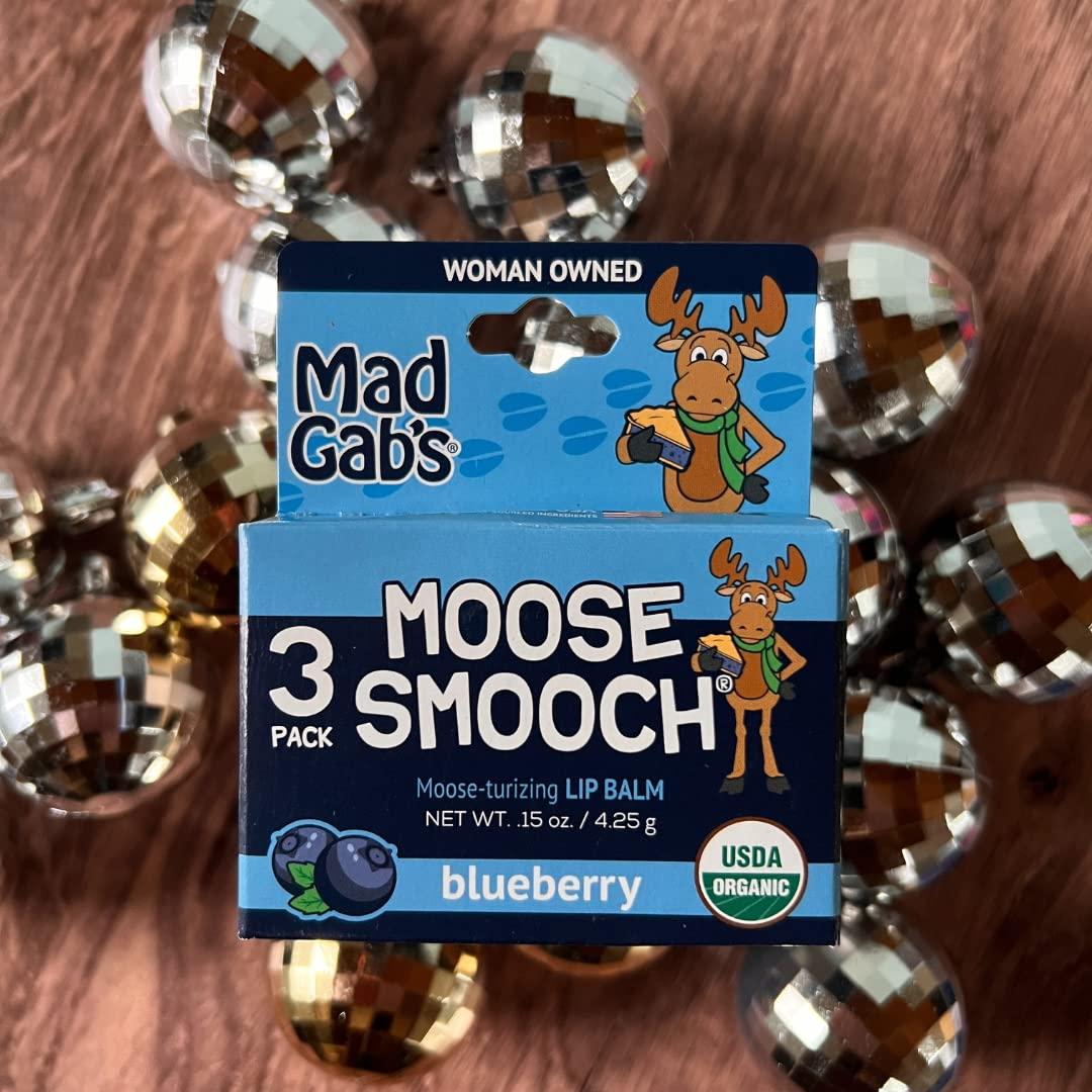 Mad Gab\'s Mad Gab\'s Moose Smooch Blueberry Lip Balm 3pk | Moisturizing and Certified Organic | Made with Organic Olive Oil and Beeswax