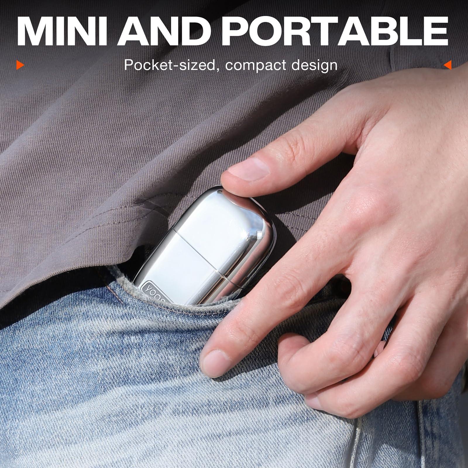 yoose yoose Grooming Bundle: Nose Hair Trimmer and Mini Shaver, Alloy, Portable, Cordless, IPX7 Waterproof, USB-C Rechargeable, Easy Cleaninig, Silver