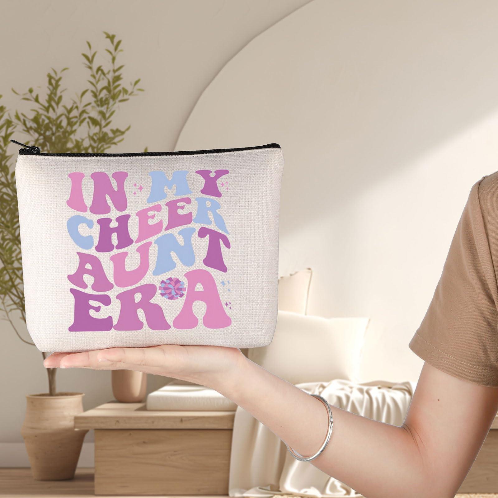 G2TUP G2TUP Cheer Aunt Makeup Bag Cheer Mom Gifts In My Cheer Aunt Era Zipper Pouch Cheerleading Gifts (Cheer)