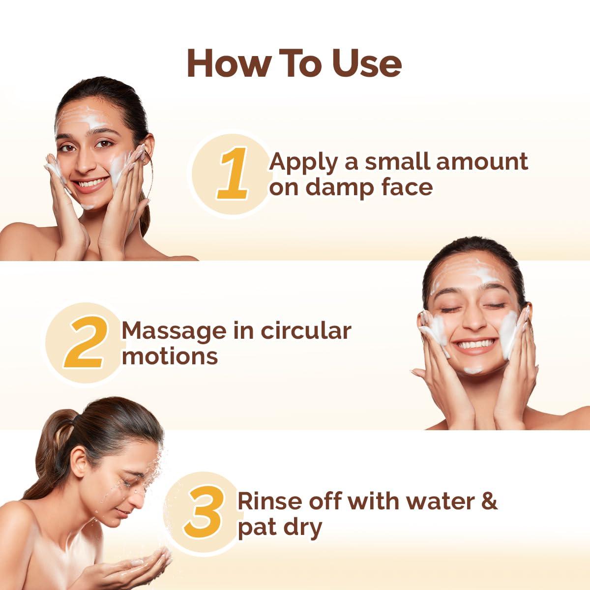 MAMAEARTH MAMAEARTH Ubtan De Tan Face Wash | Helps Reduce Tanning & Sun Damage | Gently Cleanses Dirt & Excess Oil | Enriched with Turmeric & Saffron | 1.69 Fl Oz (50ml)