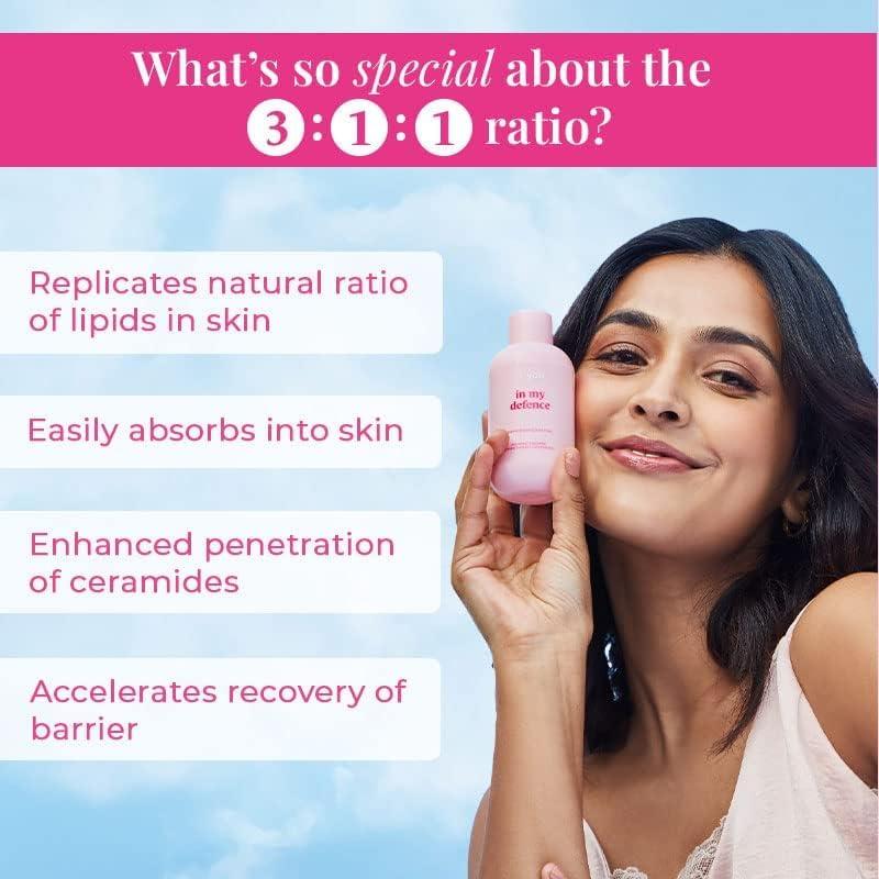 INDIA In my Defense Lightweight Moisturiser for Intense Hydration with Ceramides for Men & Women | Non greasy cream for Dry, Oily & Combination Skin | Korean Skin Care Product | Cruelty Free | 50ml