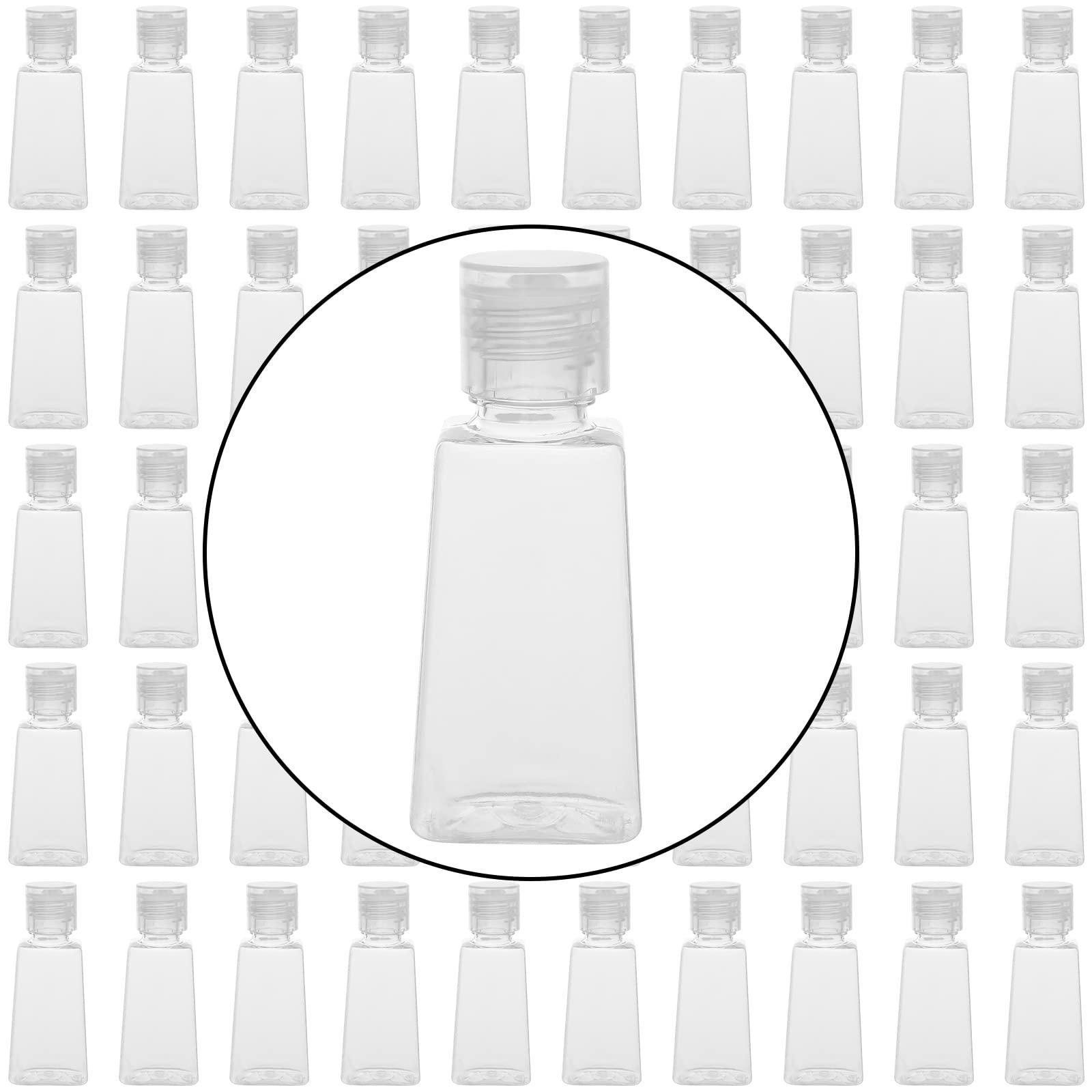 MANCHAP MANCHAP 100 Pack 1oz Plastic Empty Squeeze Bottles, 30ml Clear Travel Refillable Squeeze Bottles with Flip Cap for Lotions, Creams, Toiletries