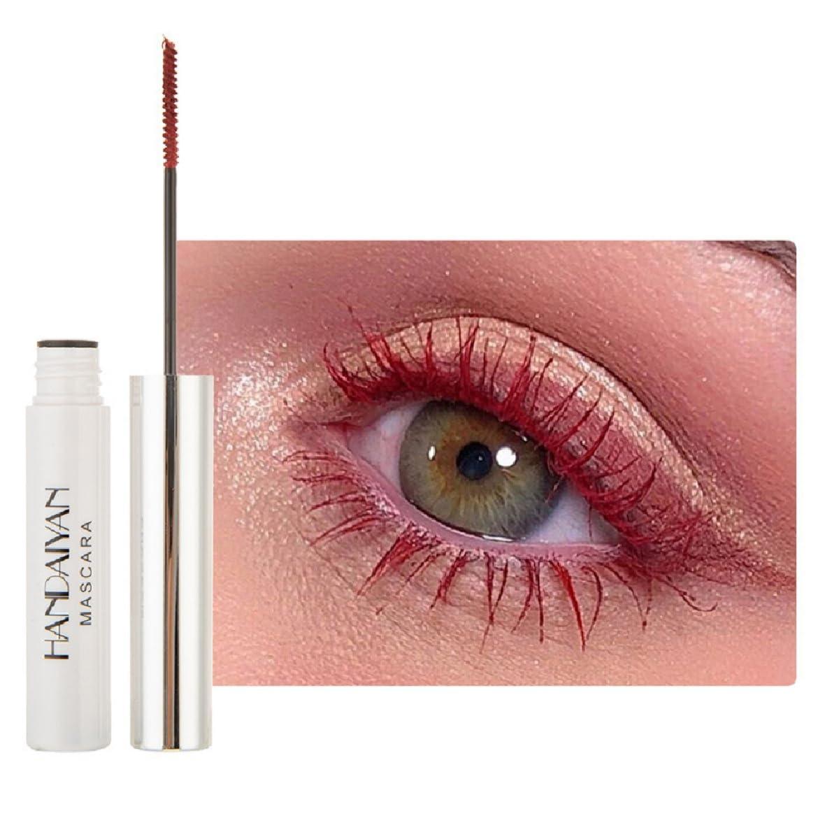 nvyue Dark Red Mascara,Waterproof Color Mascara Eye Makeup Fast Dry Eyelashes Curling Lengthening Eye Lashes (11)