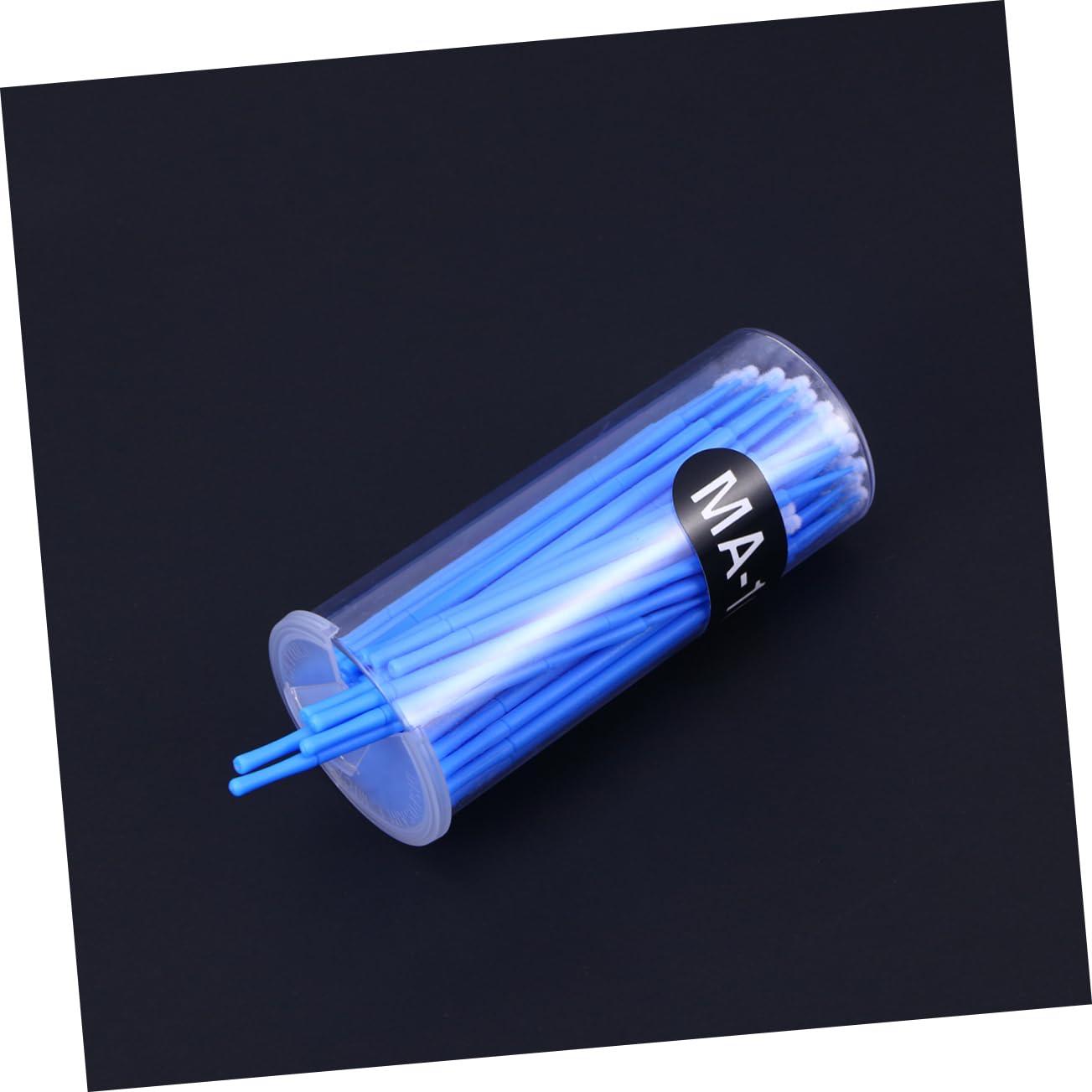 Baluue 100pcs Applicator Brush Cotton Swabs Microblading Applicator Stick Blue Baluue