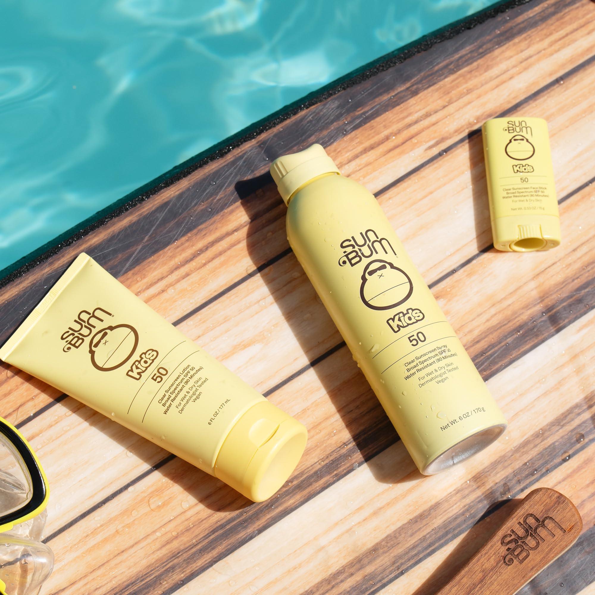 Sun Bum Sun Bum Kids SPF 50 Clear Face Stick Sunscreen | Broad Spectrum Sunblock with Vitamin E | Wet or Dry Skin Application | Hawaii 104 Act Compliant (Octinoxate & Oxybenzone Free)| Travel Friendly 0.53 oz