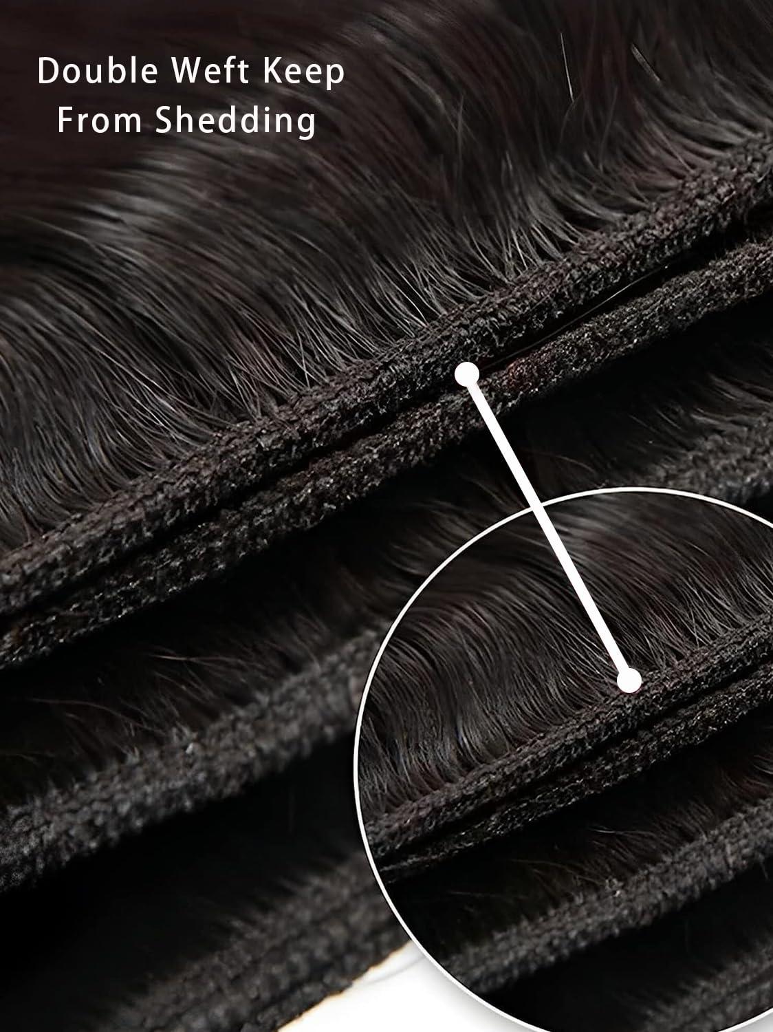 YNiSew Human Hair Bundles 24 26 28 30 Inch Brazilian Body Wave Bundles Human Hair Bundles Deals Human Hair Weave 4 Bundles Wavy Natural Black YNiSew