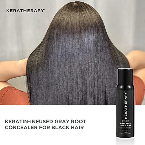 KERATHERAPY Keratherapy Keratin Infused Perfect Match Gray Root Concealer Spray, Light Brown, 3 oz, 118ml - Root Cover Up Spray to Hide Gray Roots - Keratin Therapy Hair Darkening & Temporary Scalp Concealer